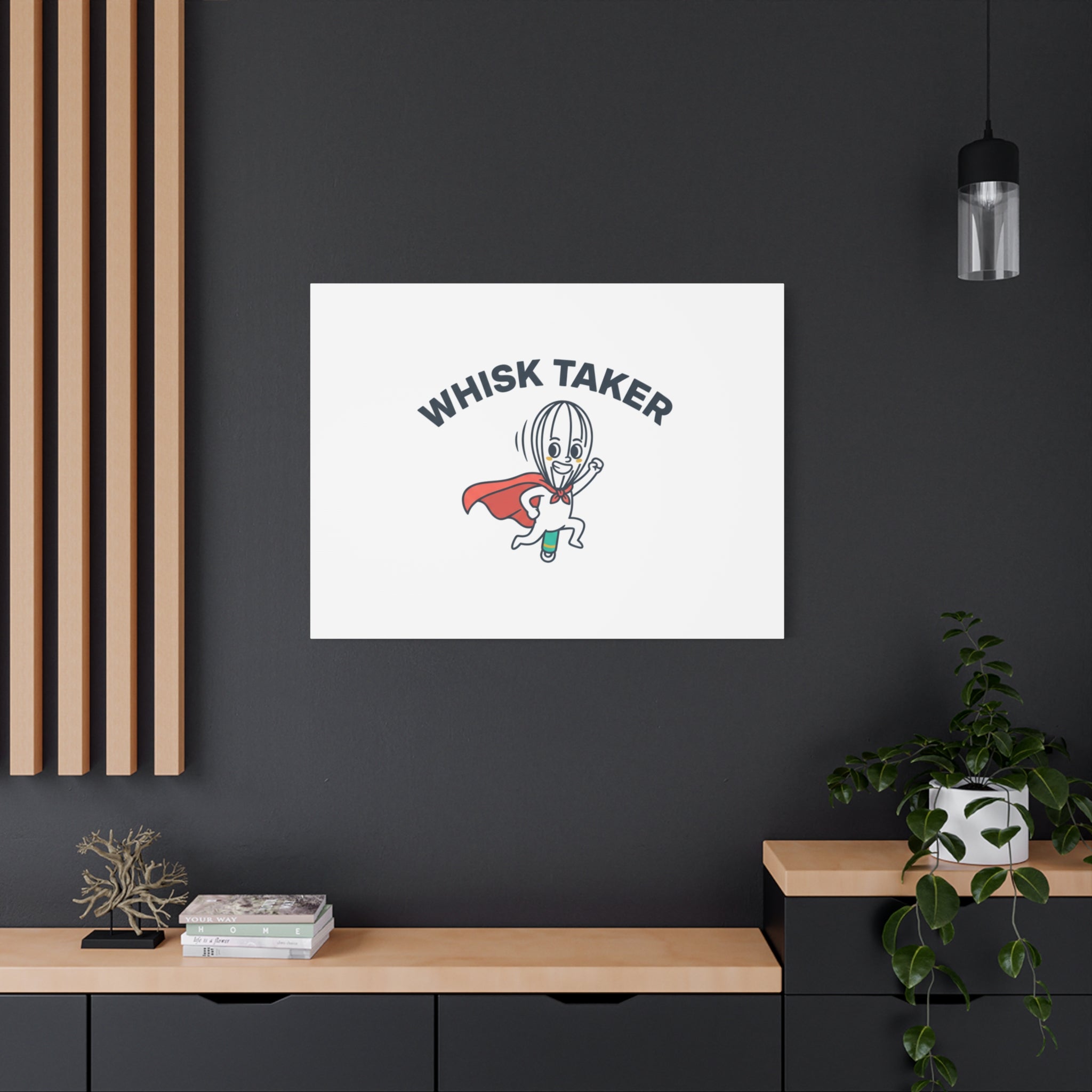 Whisk Taker Canvas, Stretched | Kitchen Pun Minimalism, cooking humor