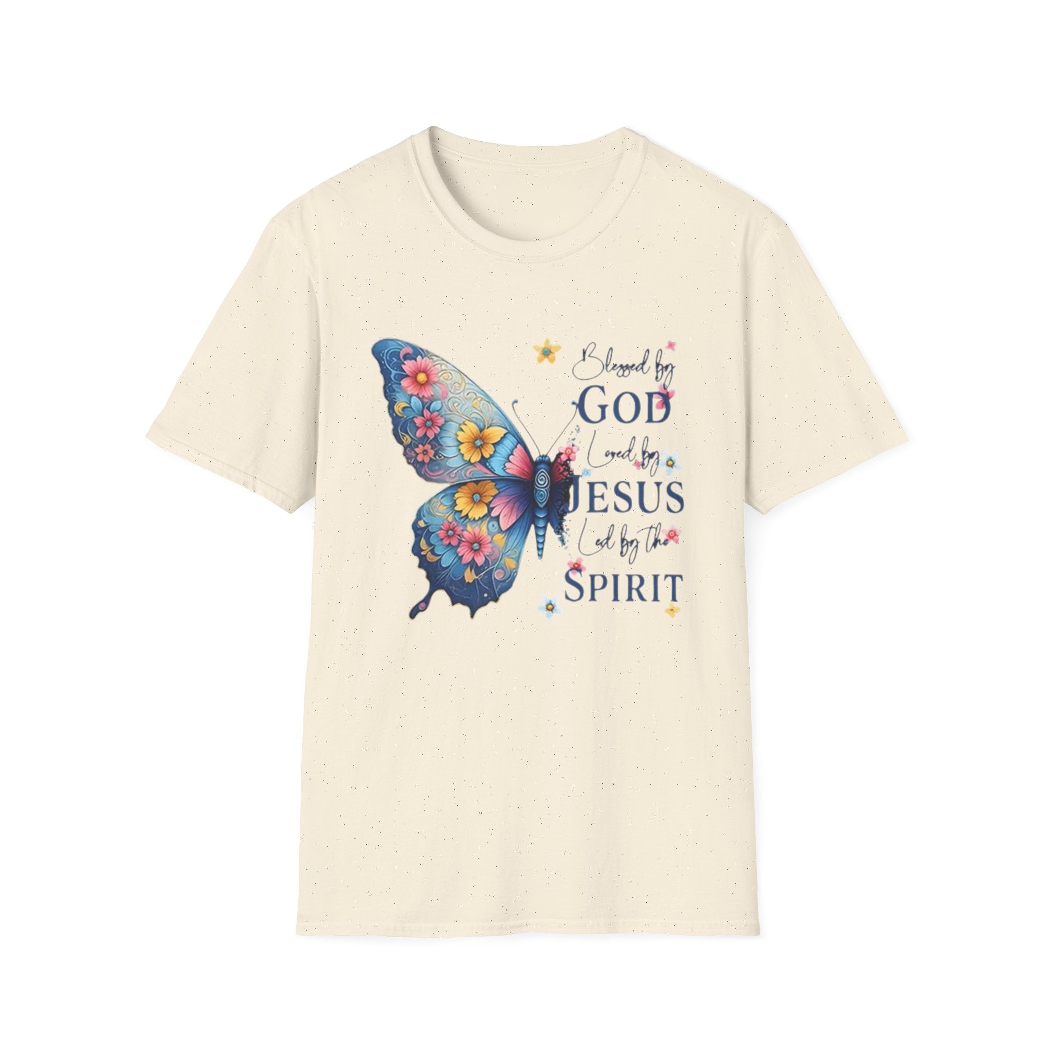 Butterfly Faith T-Shirt — "I am loved by God and held by Jesus and the Spirit" Christian Tee