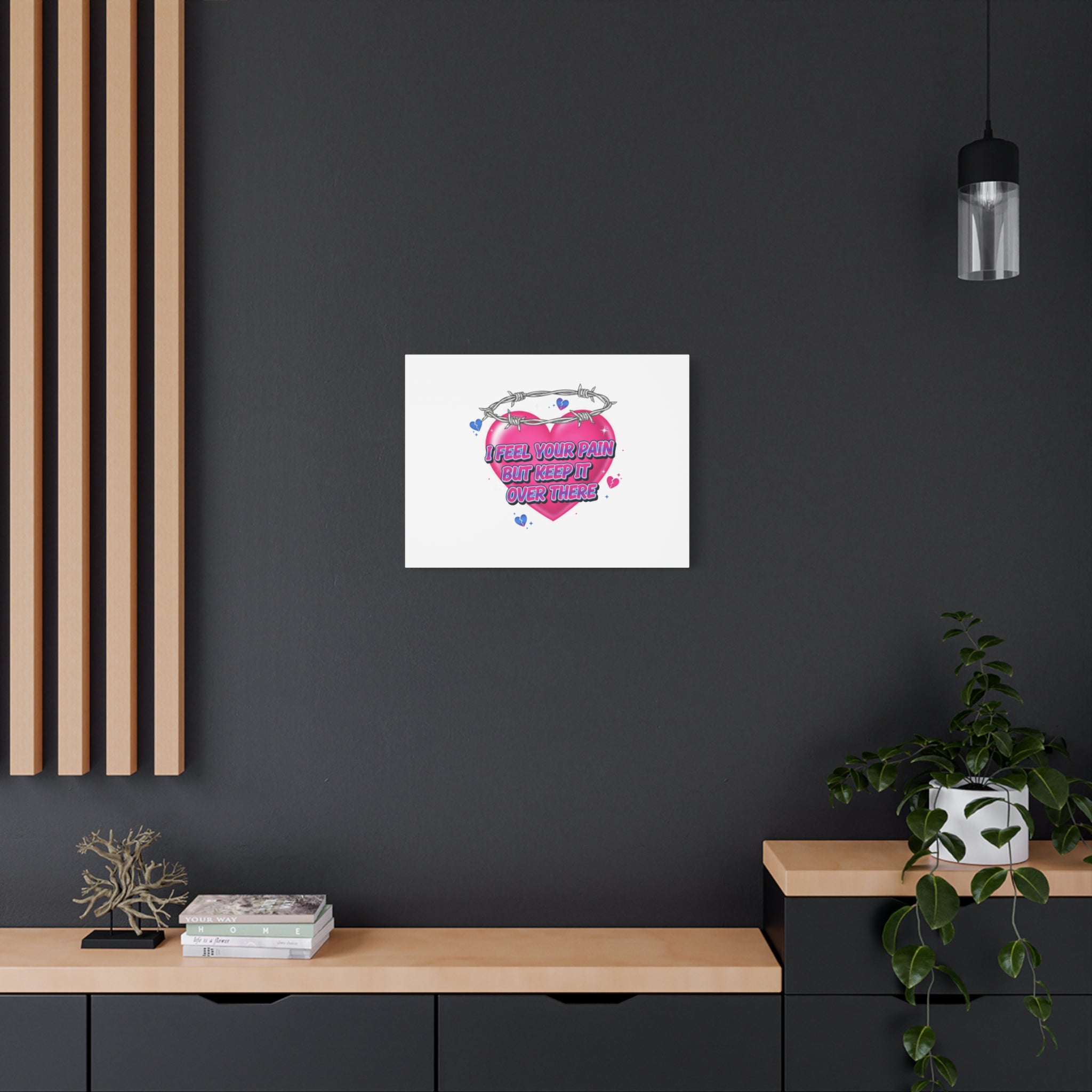 Snarky Neon Heart Airbrush Canvas | Softcore Hater, Y2K nostalgia