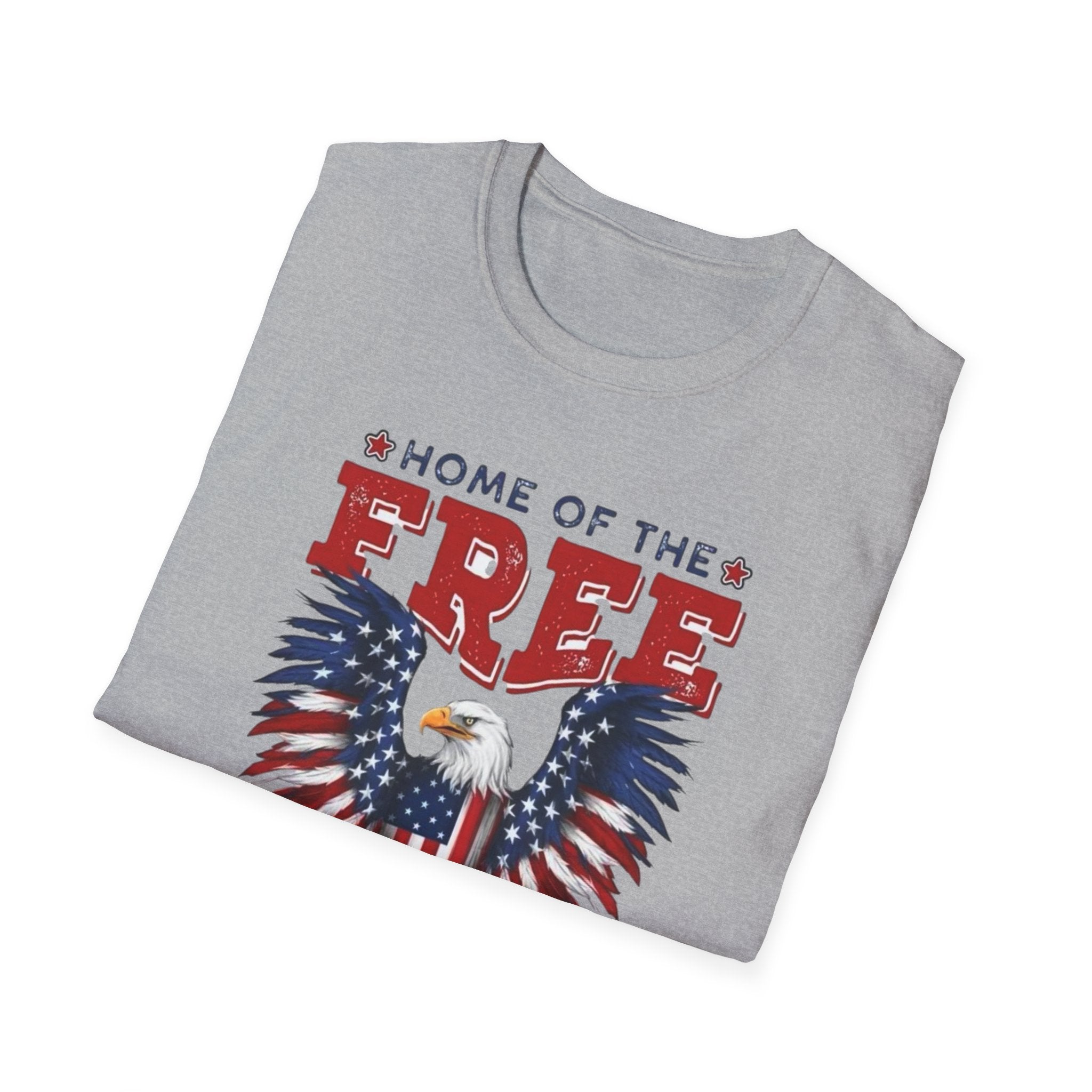 Patriotic Eagle T-Shirt — "Home of the Free Because of the Brave"