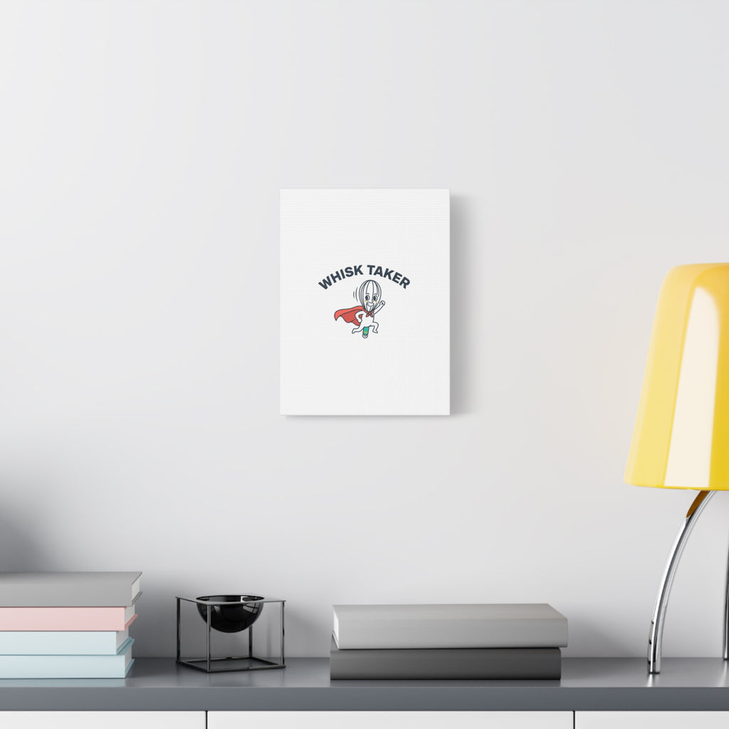 Whisk Taker Canvas, Stretched | Kitchen Pun Minimalism, cooking humor