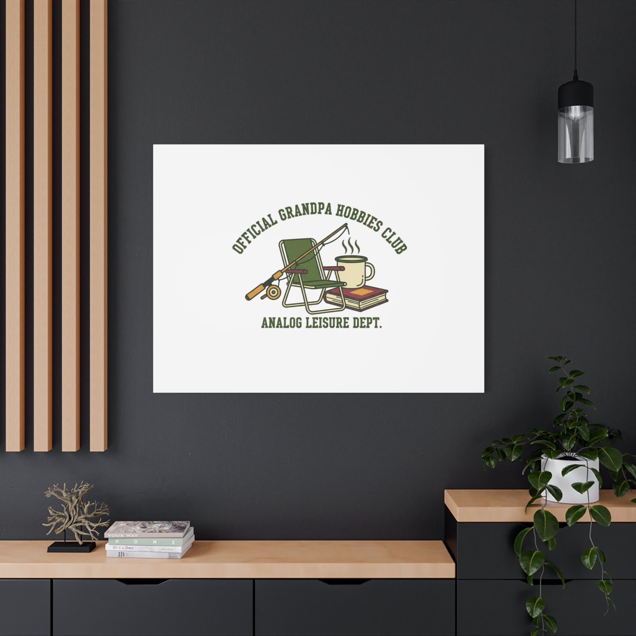 Analog Leisure Dept. Fishing Graphic Canvas | Grandpa Core, Retro Wildlife