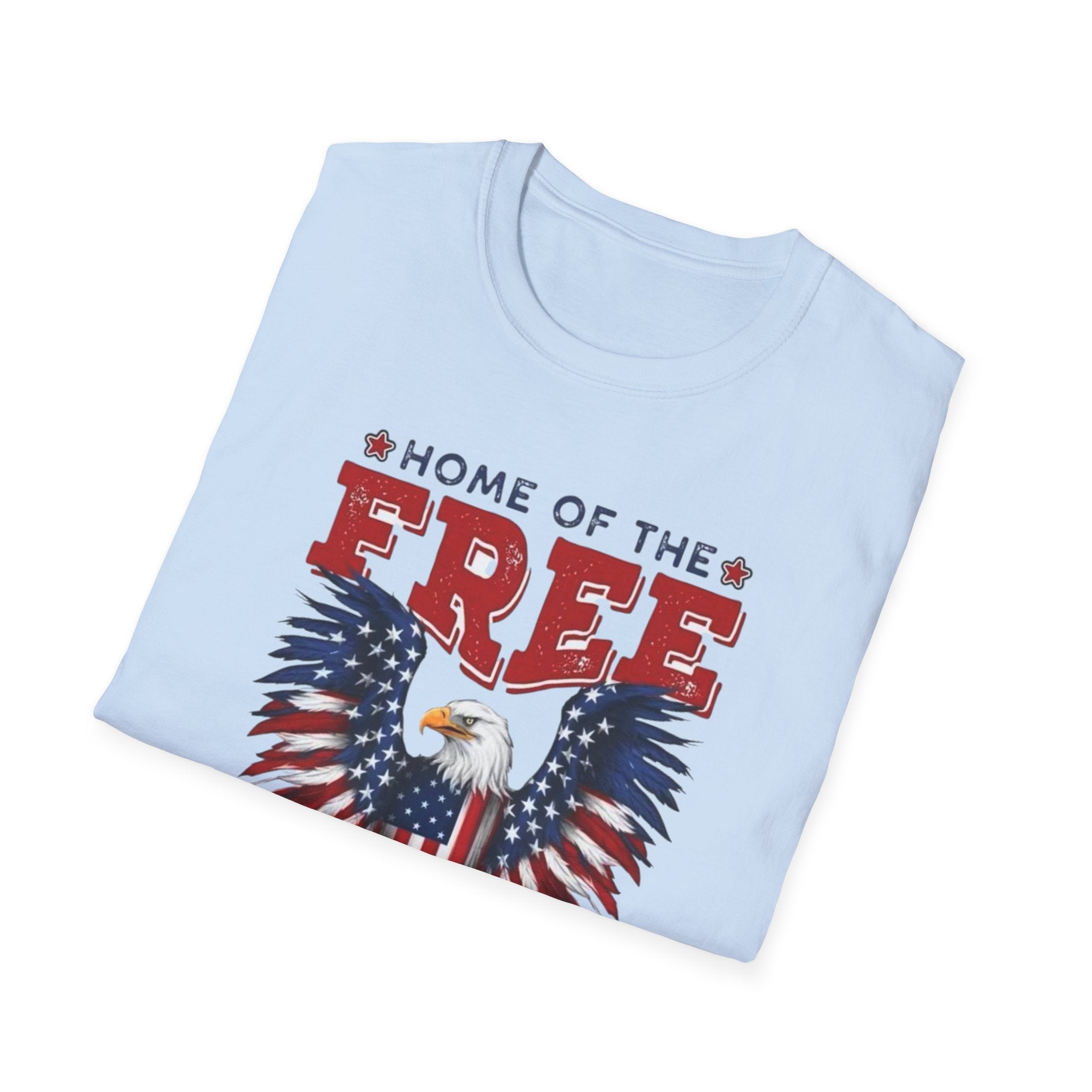 Patriotic Eagle T-Shirt — "Home of the Free Because of the Brave"
