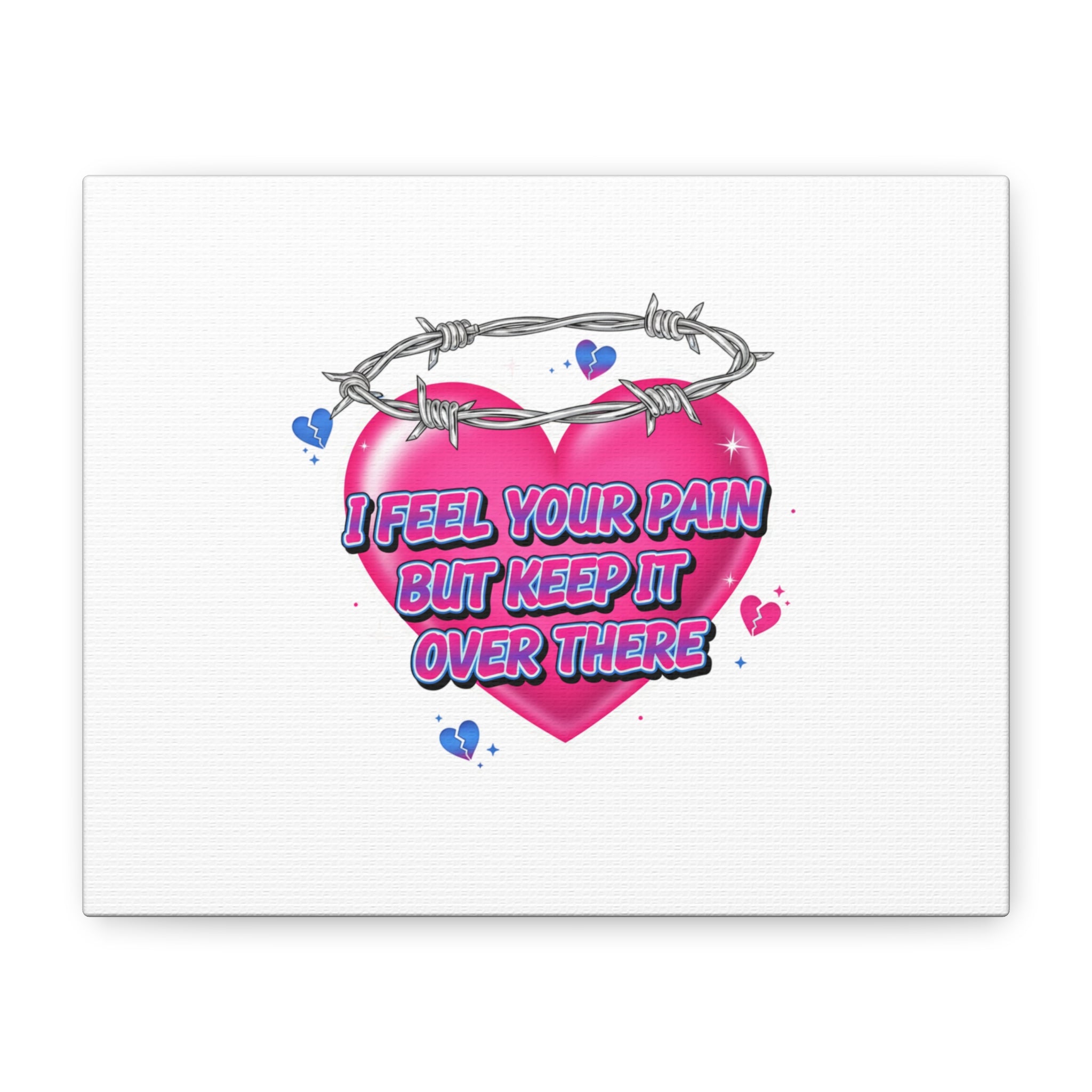 Snarky Neon Heart Airbrush Canvas | Softcore Hater, Y2K nostalgia