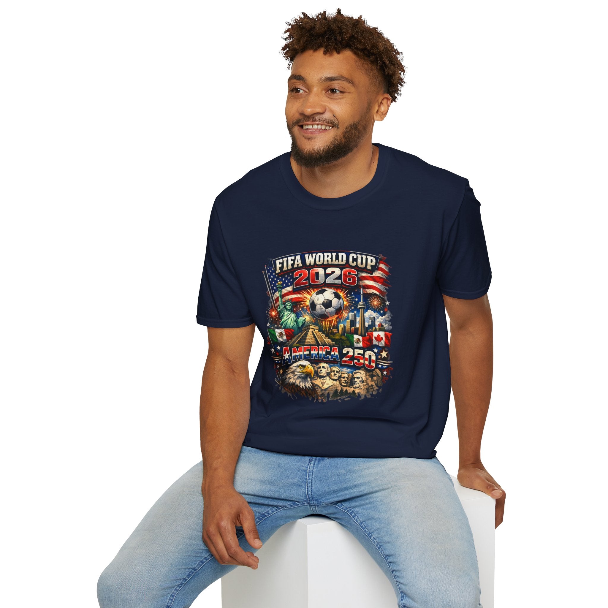 FIFA World Cup 2026 Soccer T-Shirt — USA Flag & Stadium Graphic