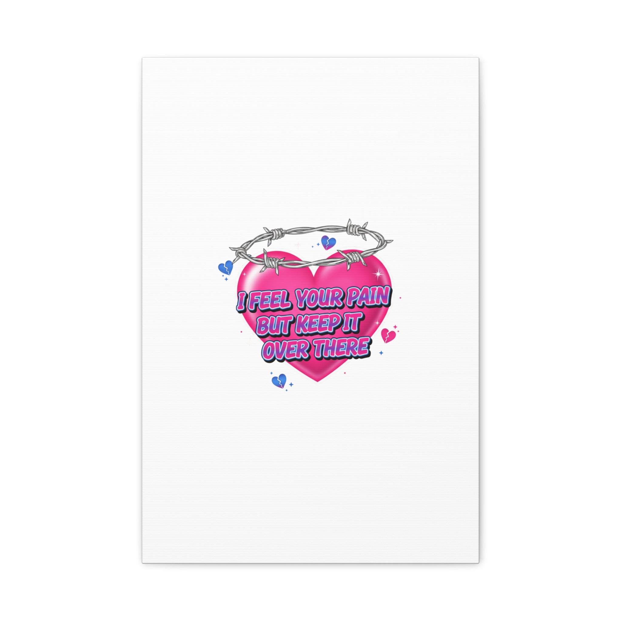 Snarky Neon Heart Airbrush Canvas | Softcore Hater, Y2K nostalgia