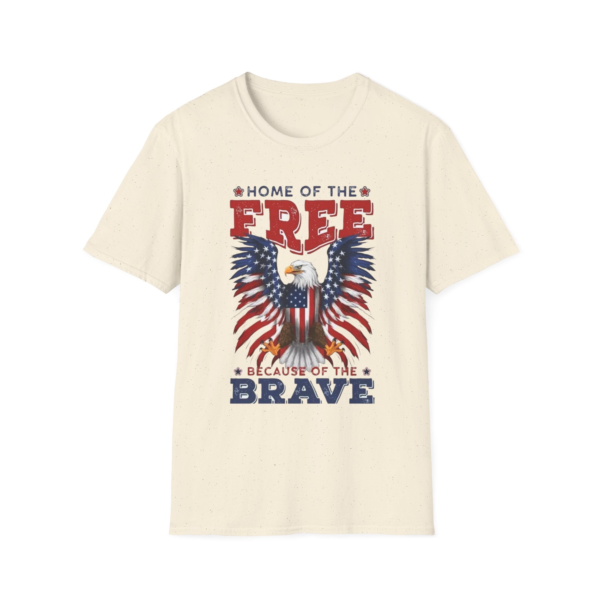 Patriotic Eagle T-Shirt — "Home of the Free Because of the Brave"