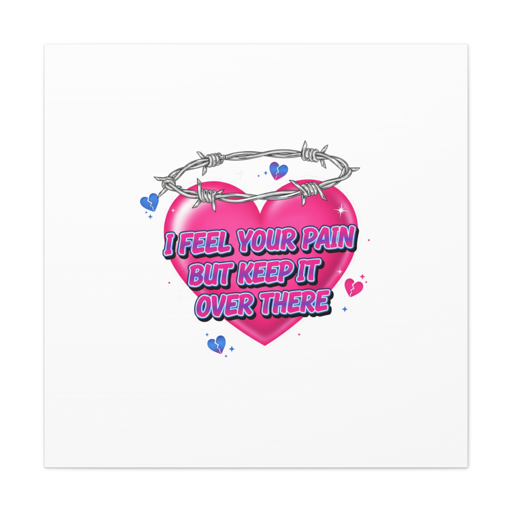 Snarky Neon Heart Airbrush Canvas | Softcore Hater, Y2K nostalgia