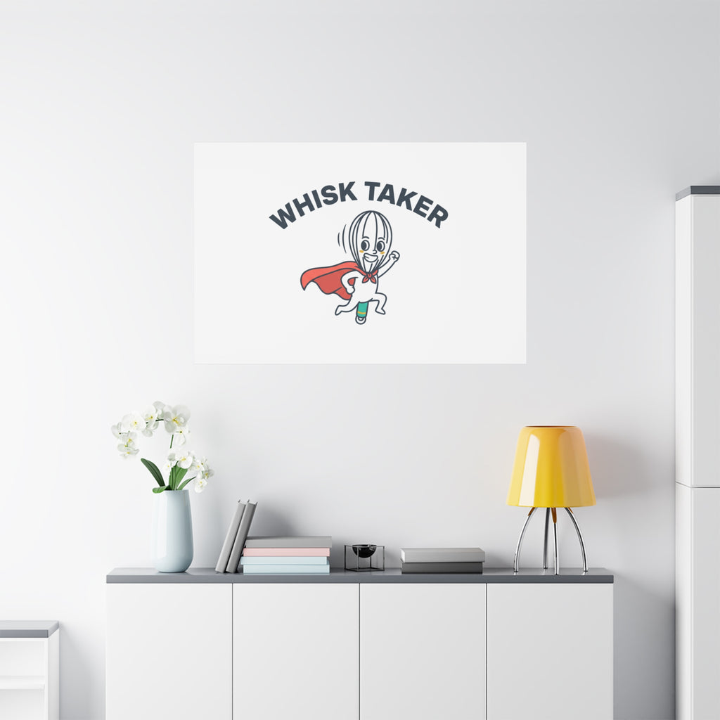 Whisk Taker Canvas, Stretched | Kitchen Pun Minimalism, cooking humor