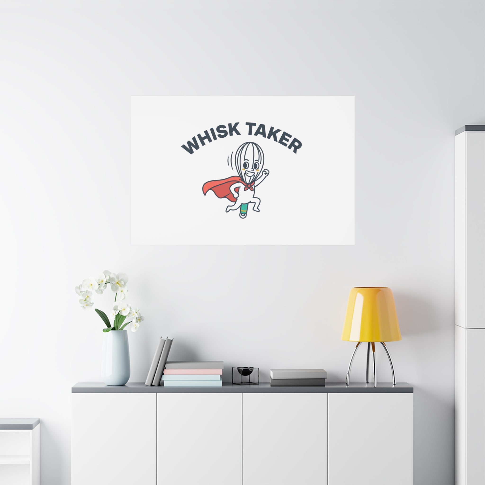 Whisk Taker Canvas, Stretched | Kitchen Pun Minimalism, cooking humor