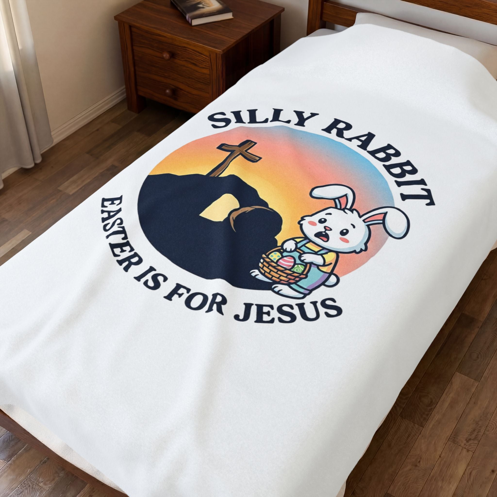 Silly Rabbit Easter Blanket | He Is Risen, Christian Easter Decor