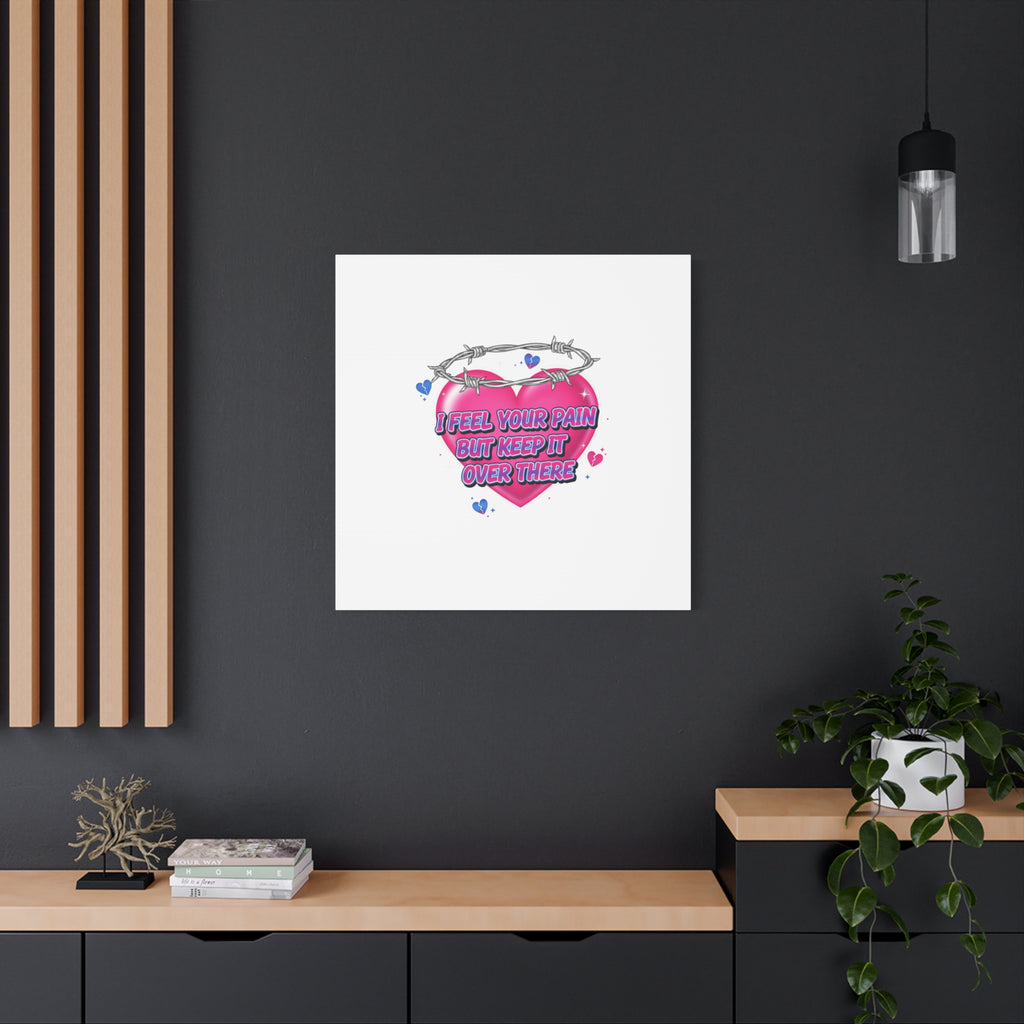 Snarky Neon Heart Airbrush Canvas | Softcore Hater, Y2K nostalgia