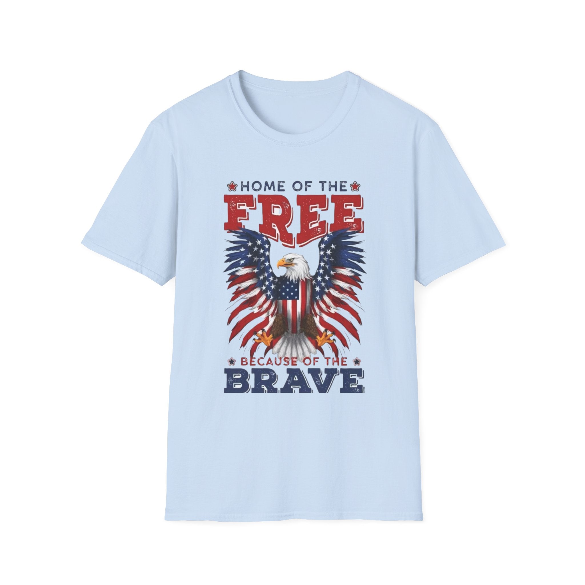 Patriotic Eagle T-Shirt — "Home of the Free Because of the Brave"