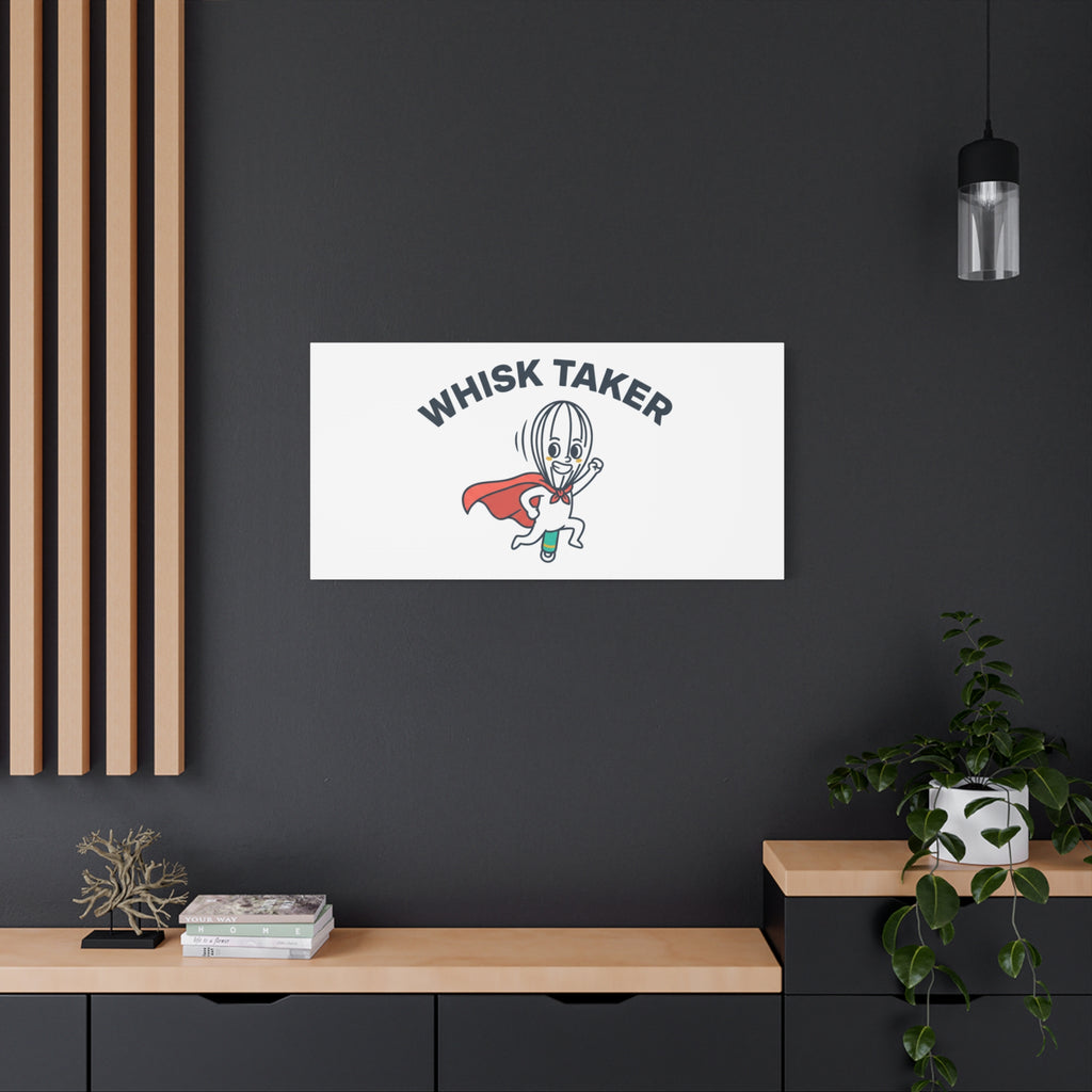 Whisk Taker Canvas, Stretched | Kitchen Pun Minimalism, cooking humor