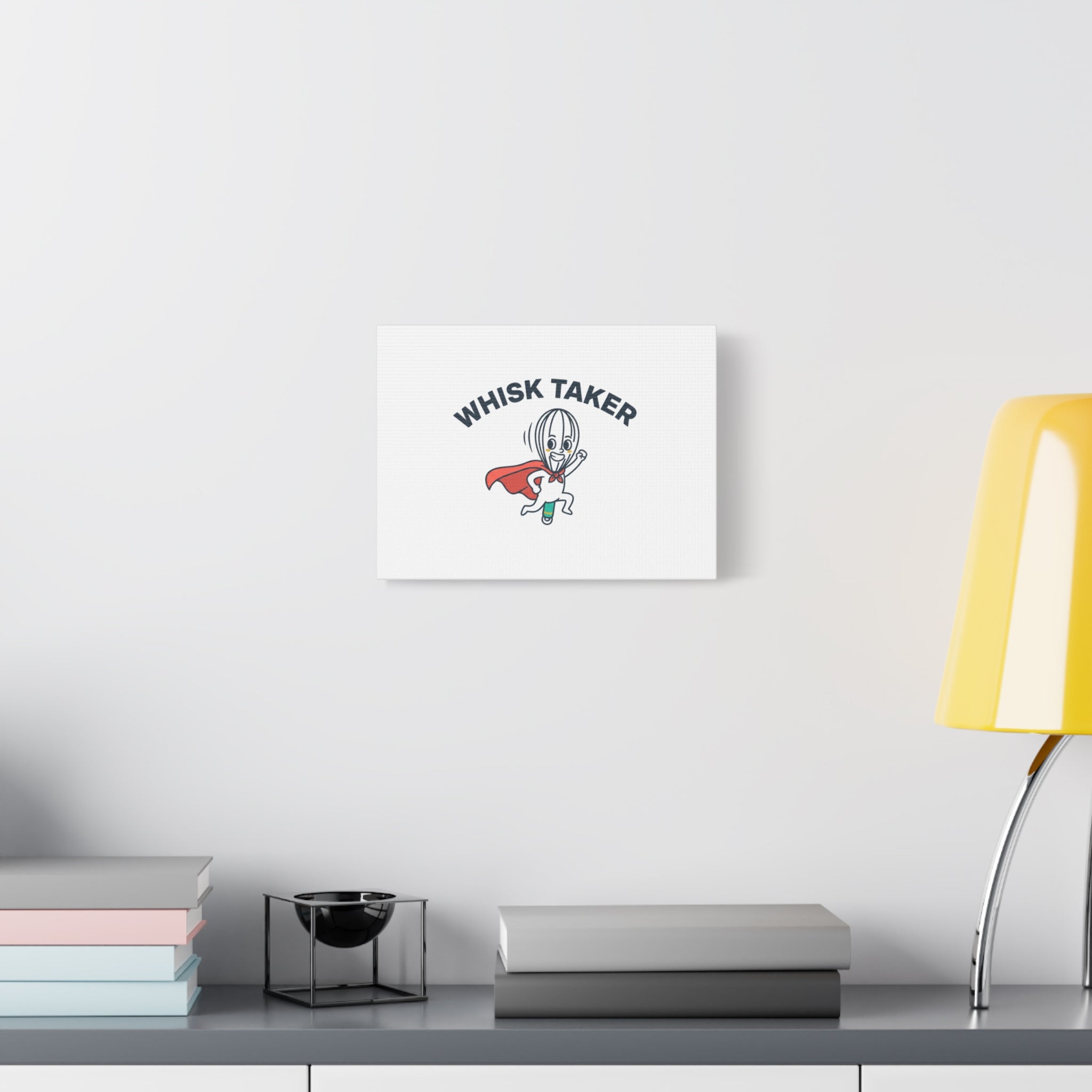 Whisk Taker Canvas, Stretched | Kitchen Pun Minimalism, cooking humor