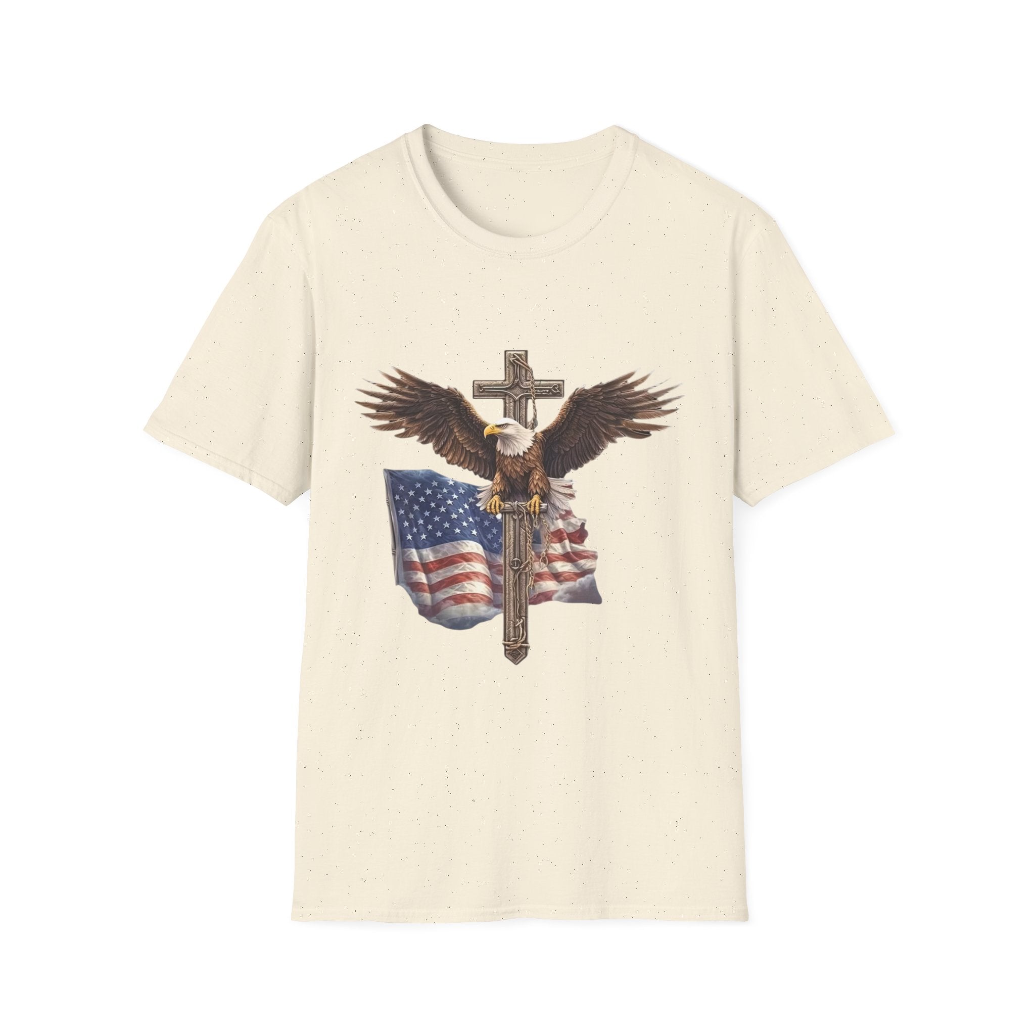 Patriotic Eagle Cross T-Shirt — American Flag Christian Tee