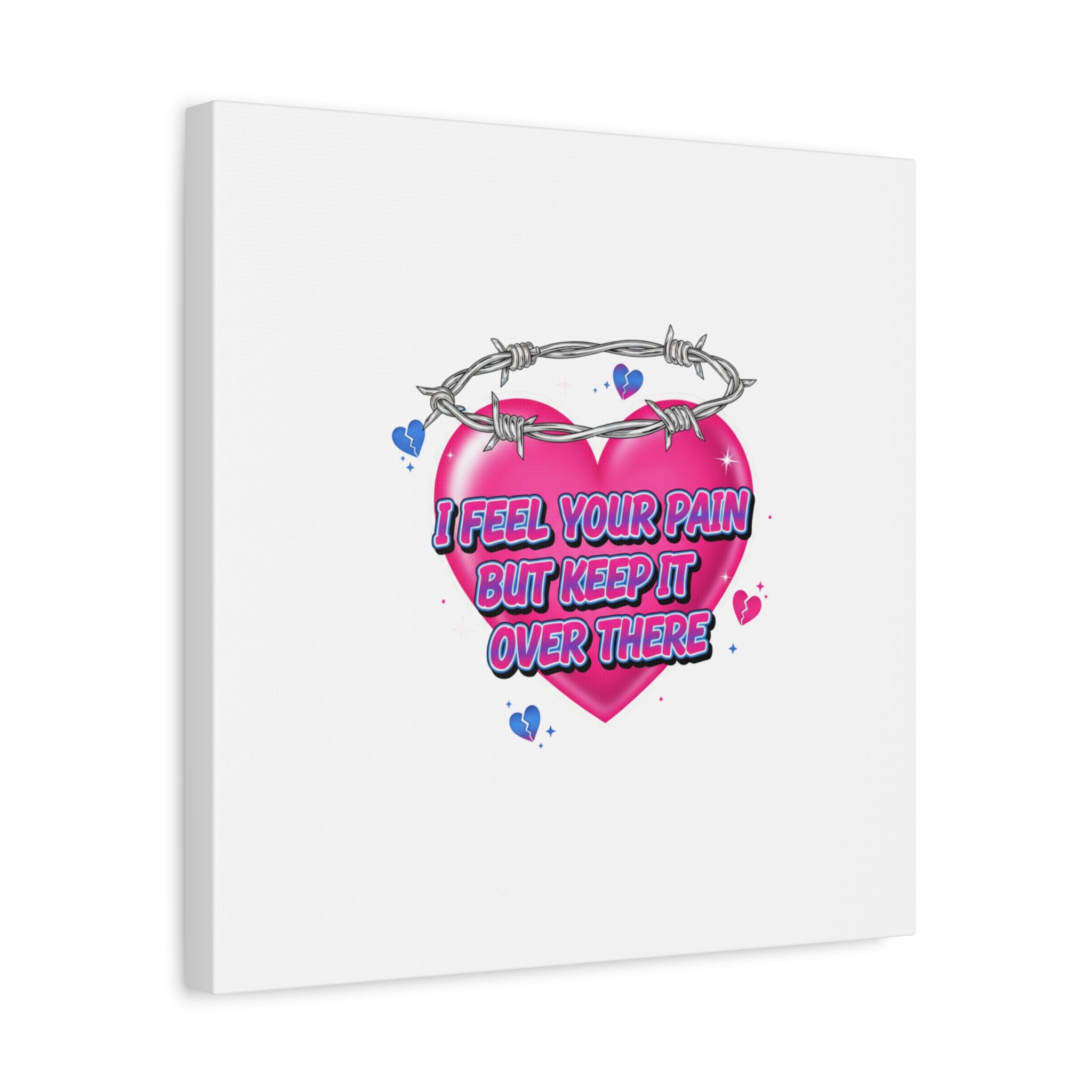 Snarky Neon Heart Airbrush Canvas | Softcore Hater, Y2K nostalgia