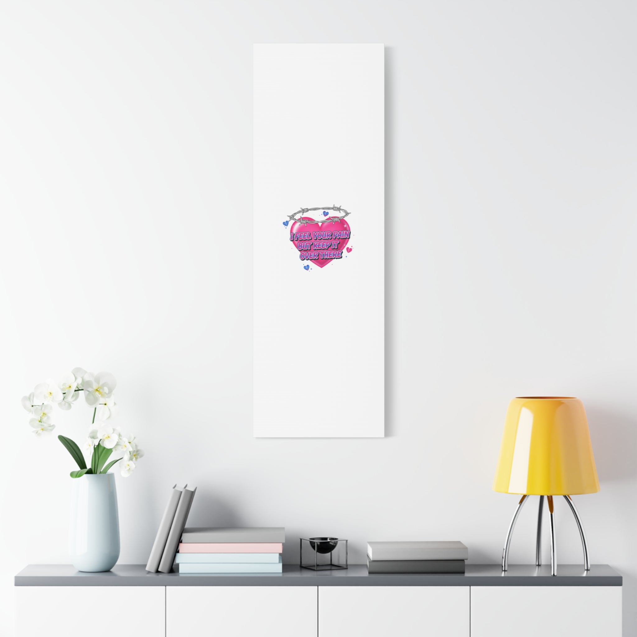 Snarky Neon Heart Airbrush Canvas | Softcore Hater, Y2K nostalgia