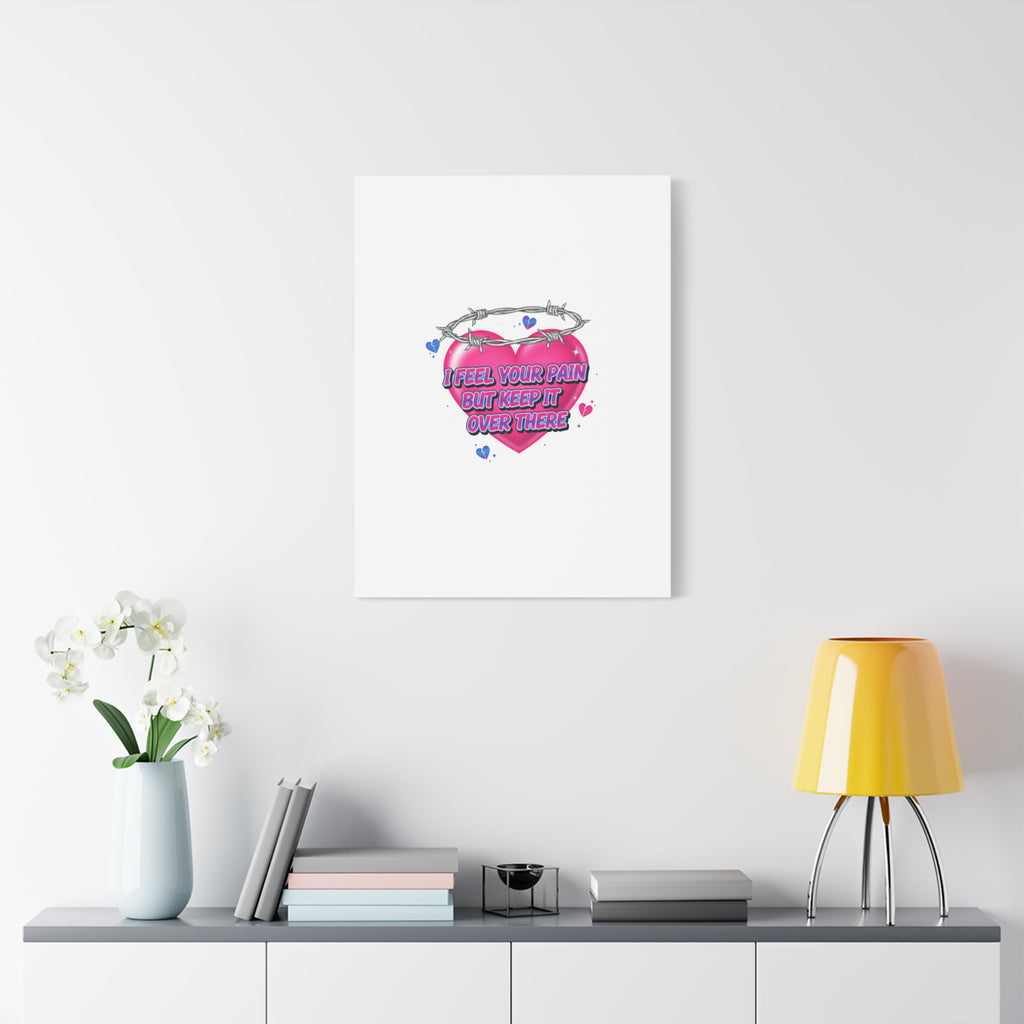 Snarky Neon Heart Airbrush Canvas | Softcore Hater, Y2K nostalgia