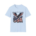 USA Eagle T-Shirt — Patriotic Bald Eagle with American Flag Text