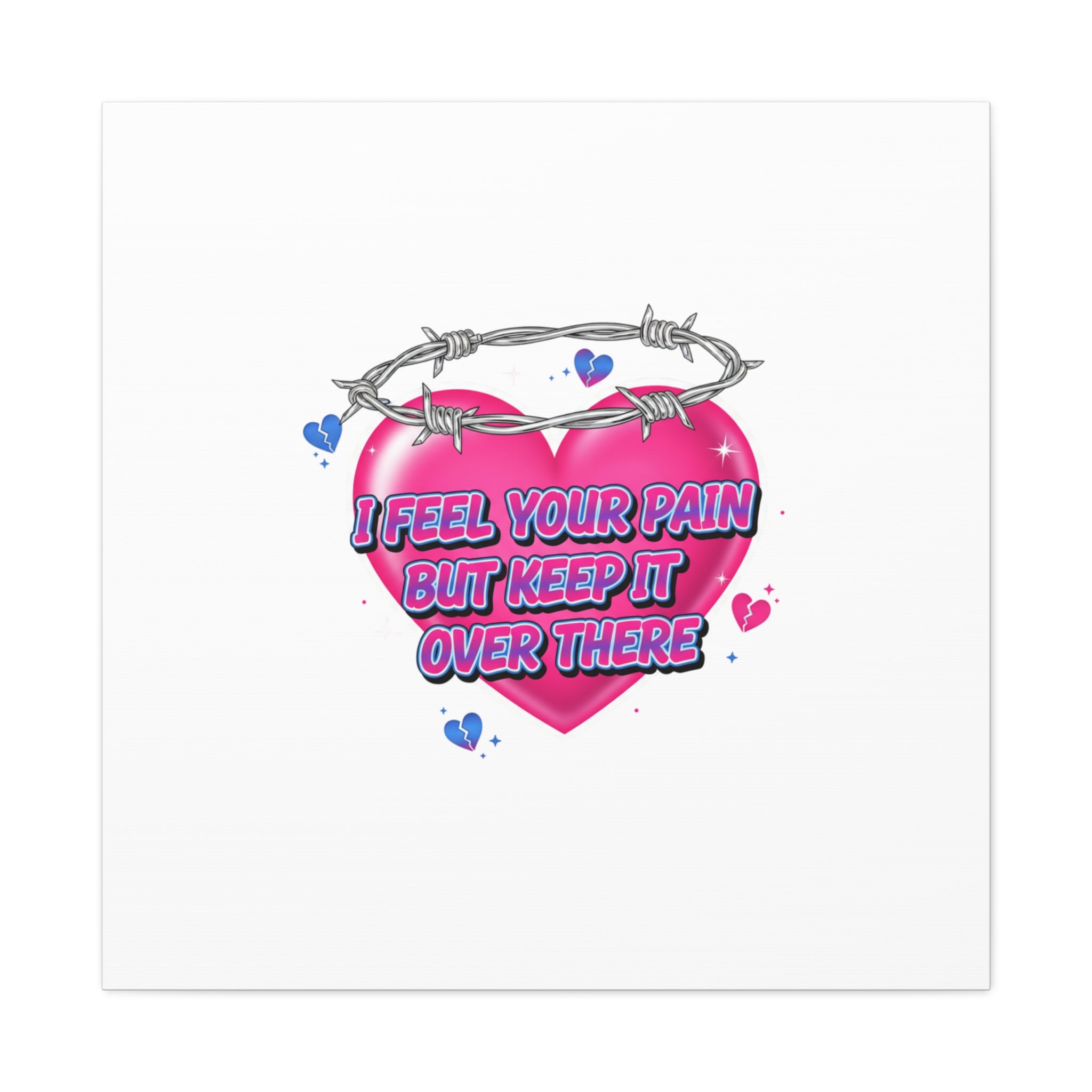 Snarky Neon Heart Airbrush Canvas | Softcore Hater, Y2K nostalgia