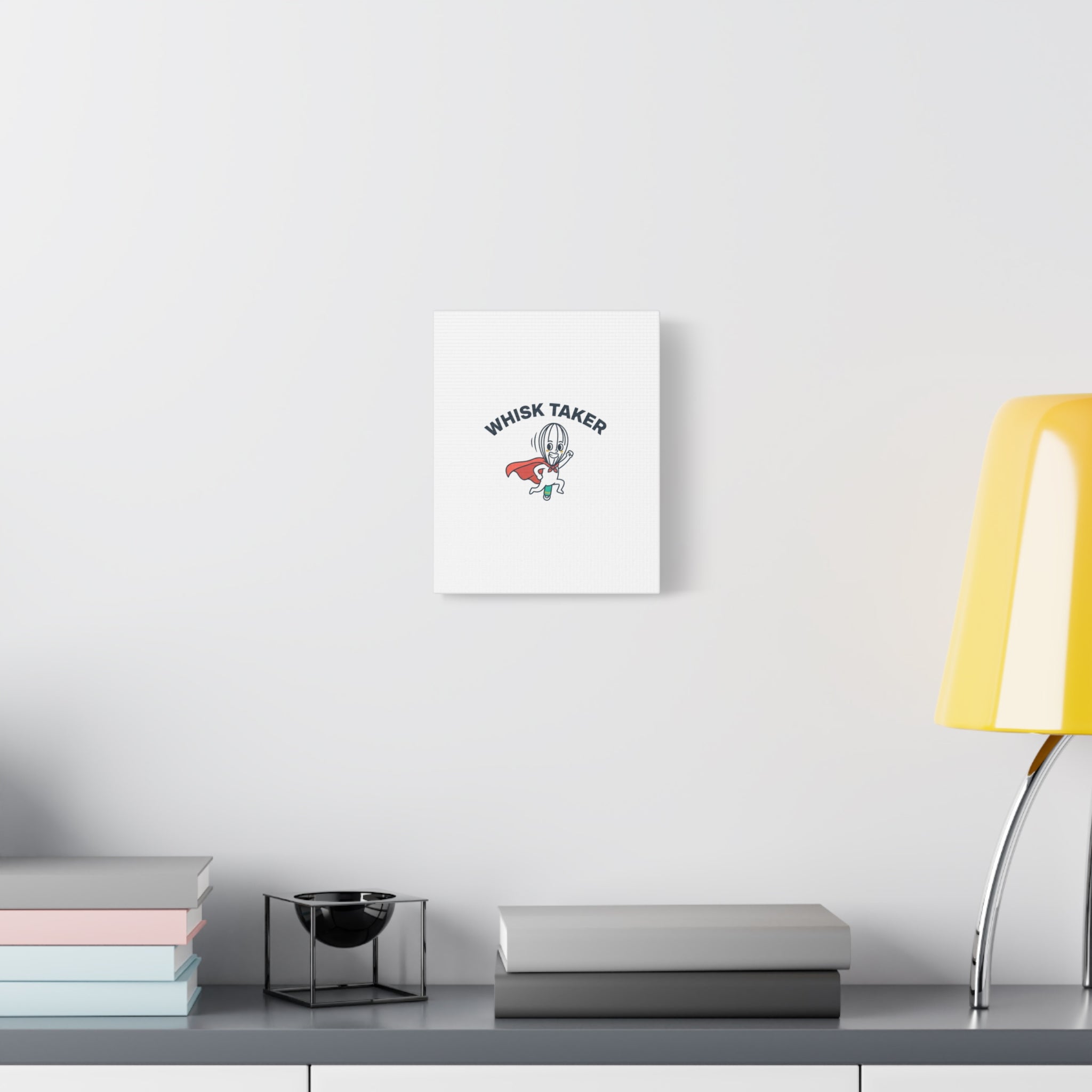 Whisk Taker Canvas, Stretched | Kitchen Pun Minimalism, cooking humor