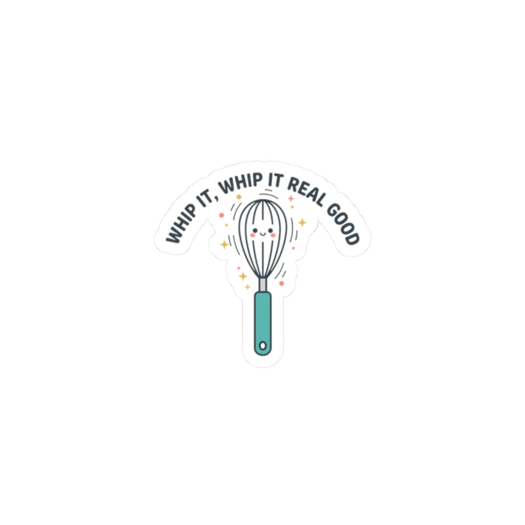 Whip It, Whip It Real Good Sticker | Kitchen Pun Minimalist, Cooking Humor