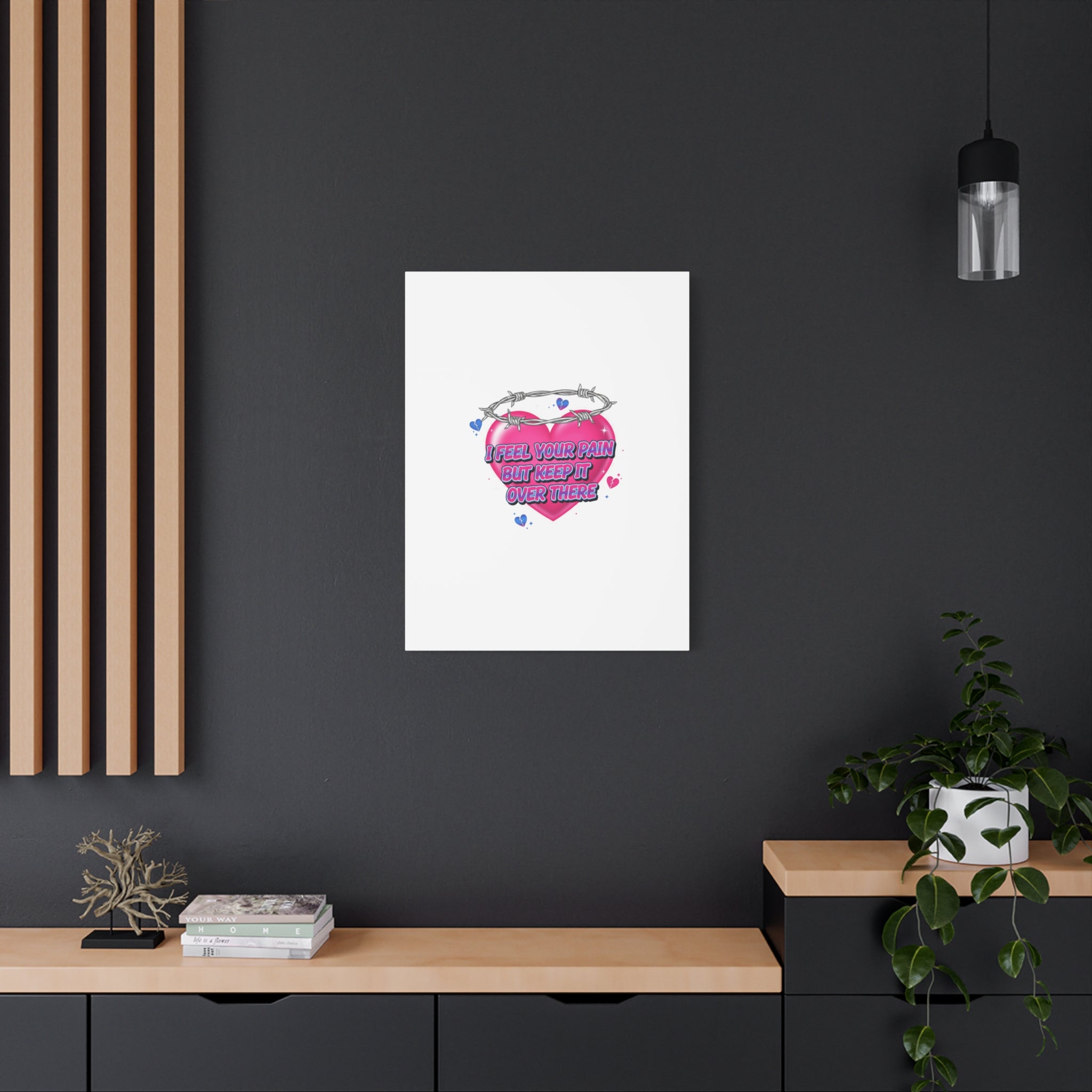 Snarky Neon Heart Airbrush Canvas | Softcore Hater, Y2K nostalgia