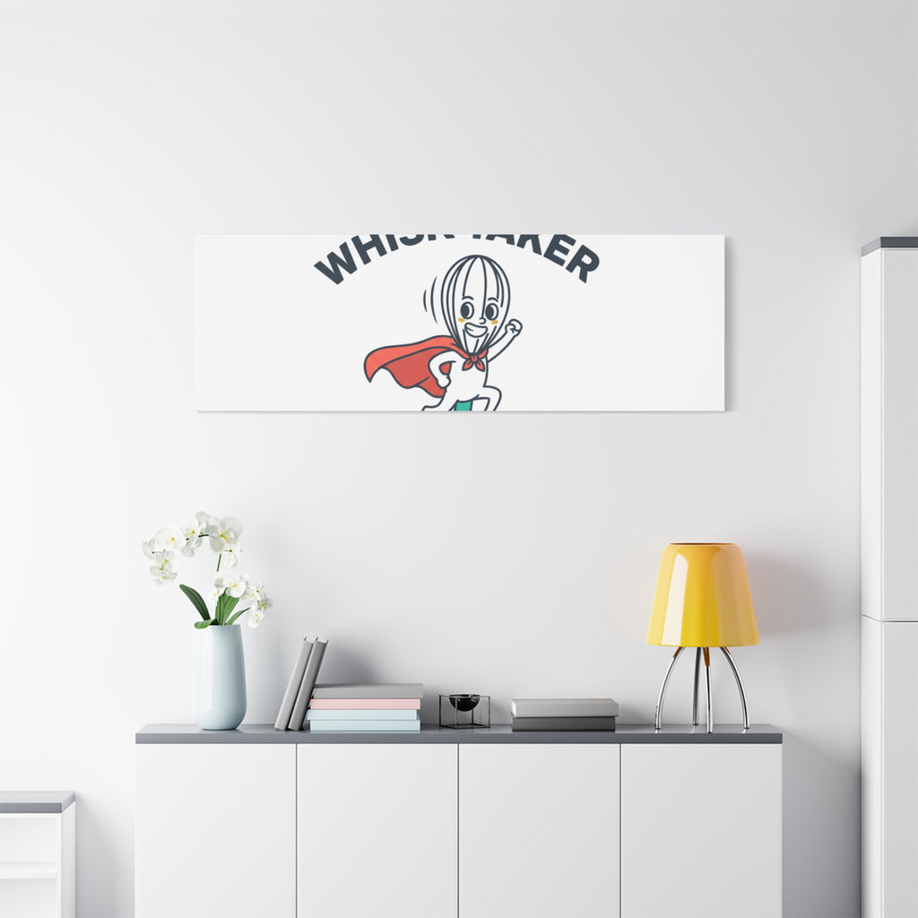 Whisk Taker Canvas, Stretched | Kitchen Pun Minimalism, cooking humor