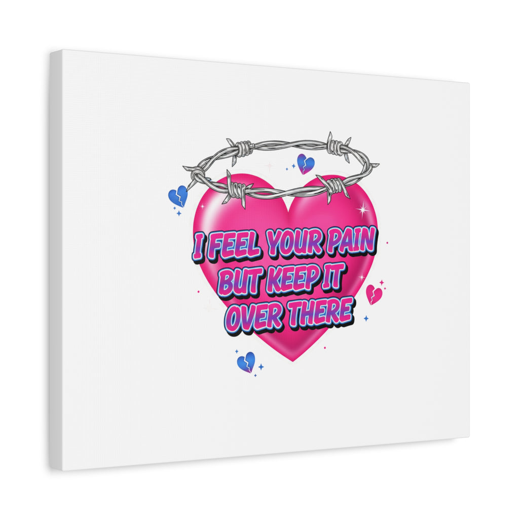 Snarky Neon Heart Airbrush Canvas | Softcore Hater, Y2K nostalgia