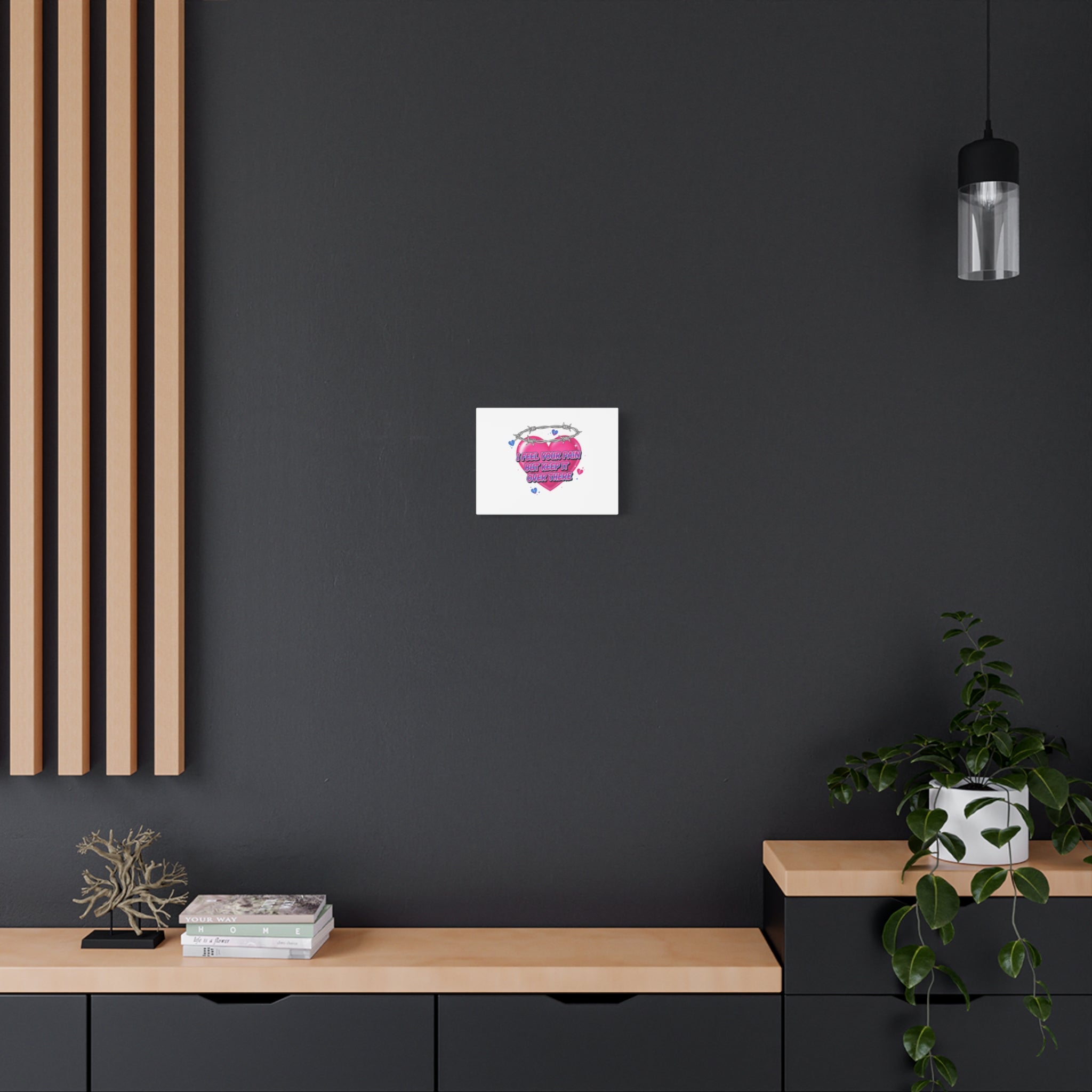 Snarky Neon Heart Airbrush Canvas | Softcore Hater, Y2K nostalgia