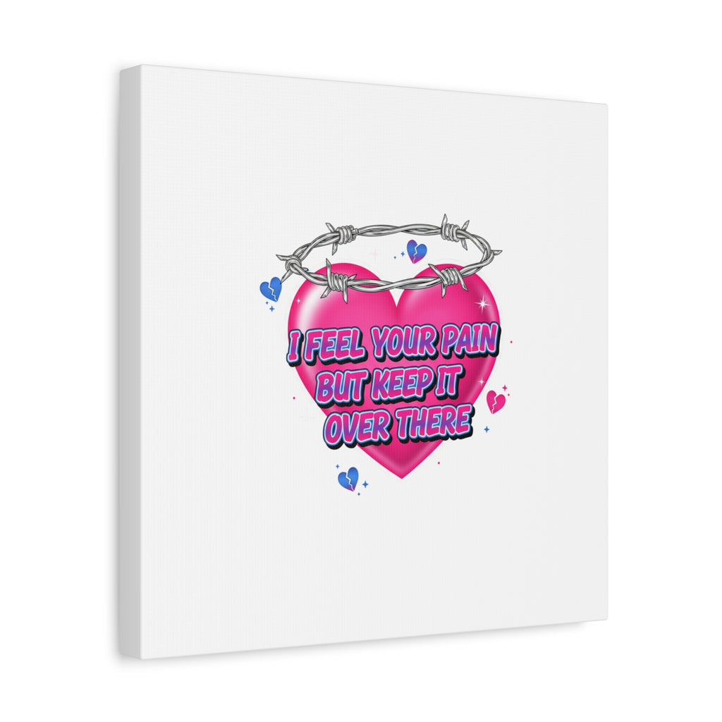 Snarky Neon Heart Airbrush Canvas | Softcore Hater, Y2K nostalgia