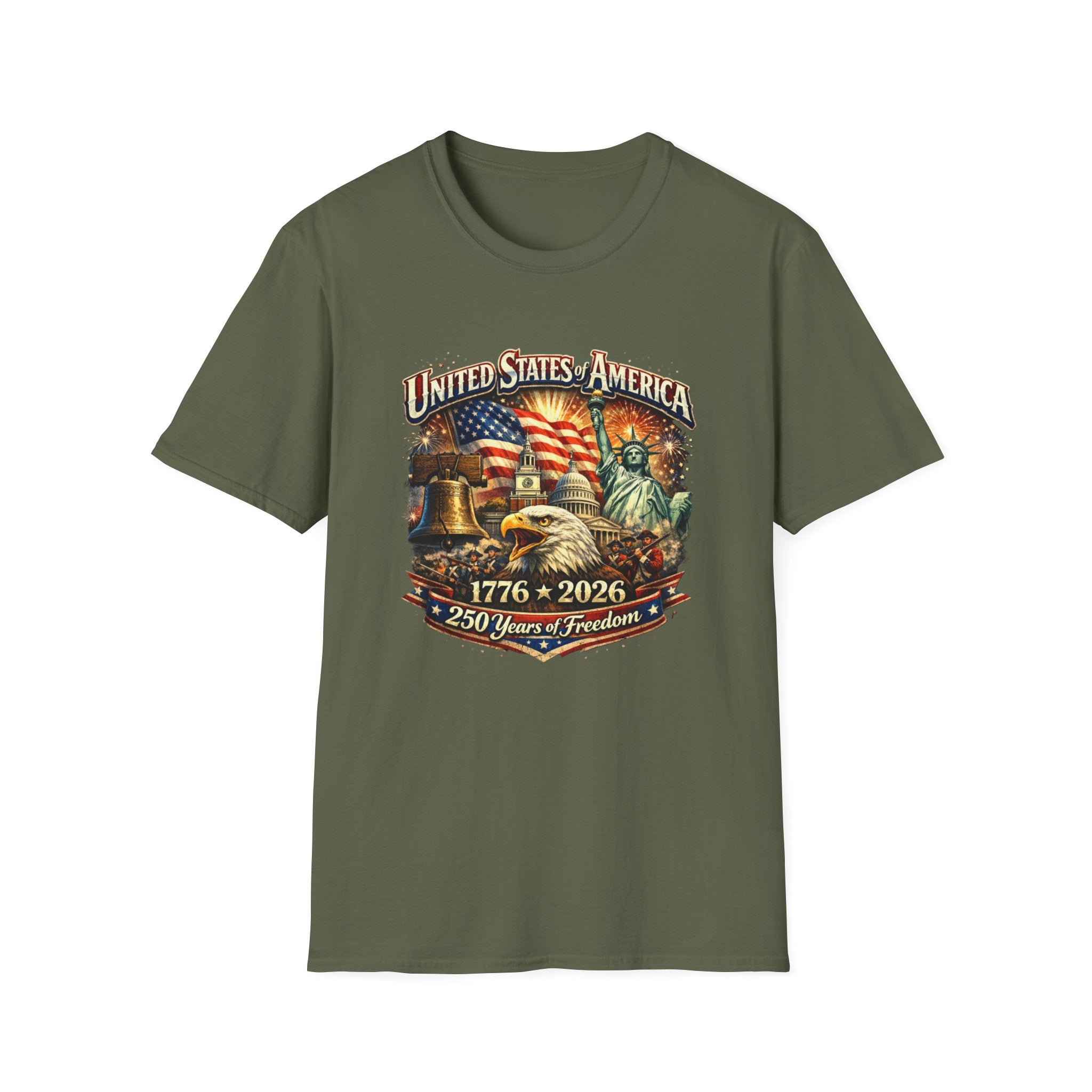 United States of America 250 Graphic T-Shirt — Patriotic 1776–2026 Liberty Design