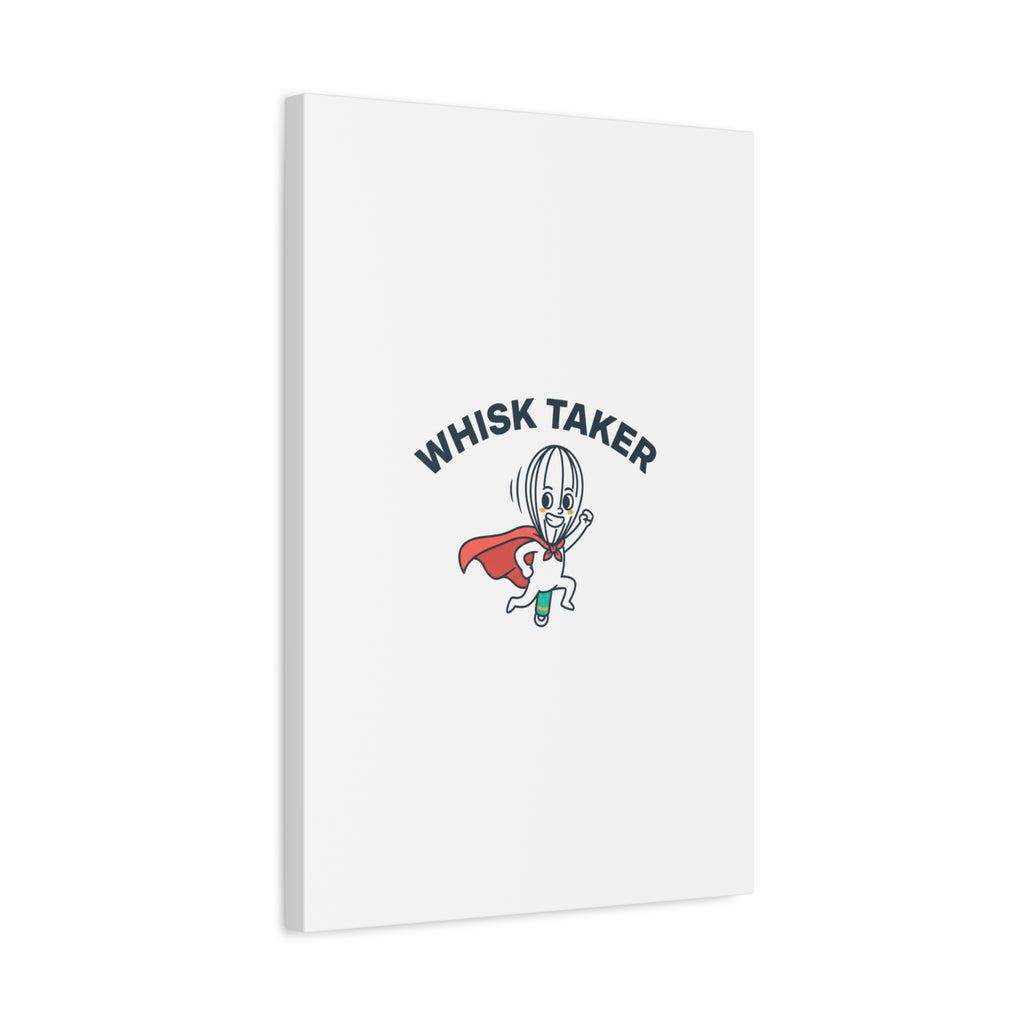 Whisk Taker Canvas, Stretched | Kitchen Pun Minimalism, cooking humor