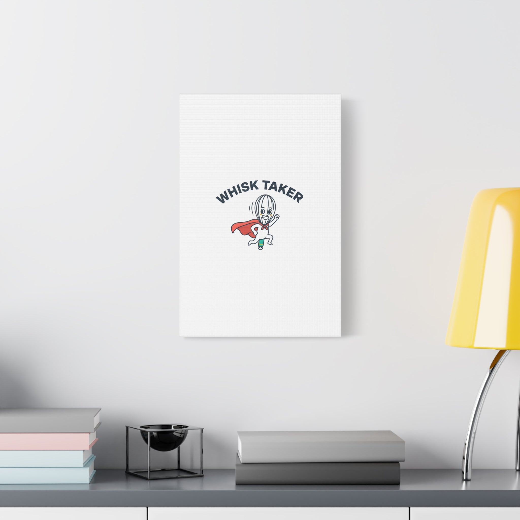 Whisk Taker Canvas, Stretched | Kitchen Pun Minimalism, cooking humor