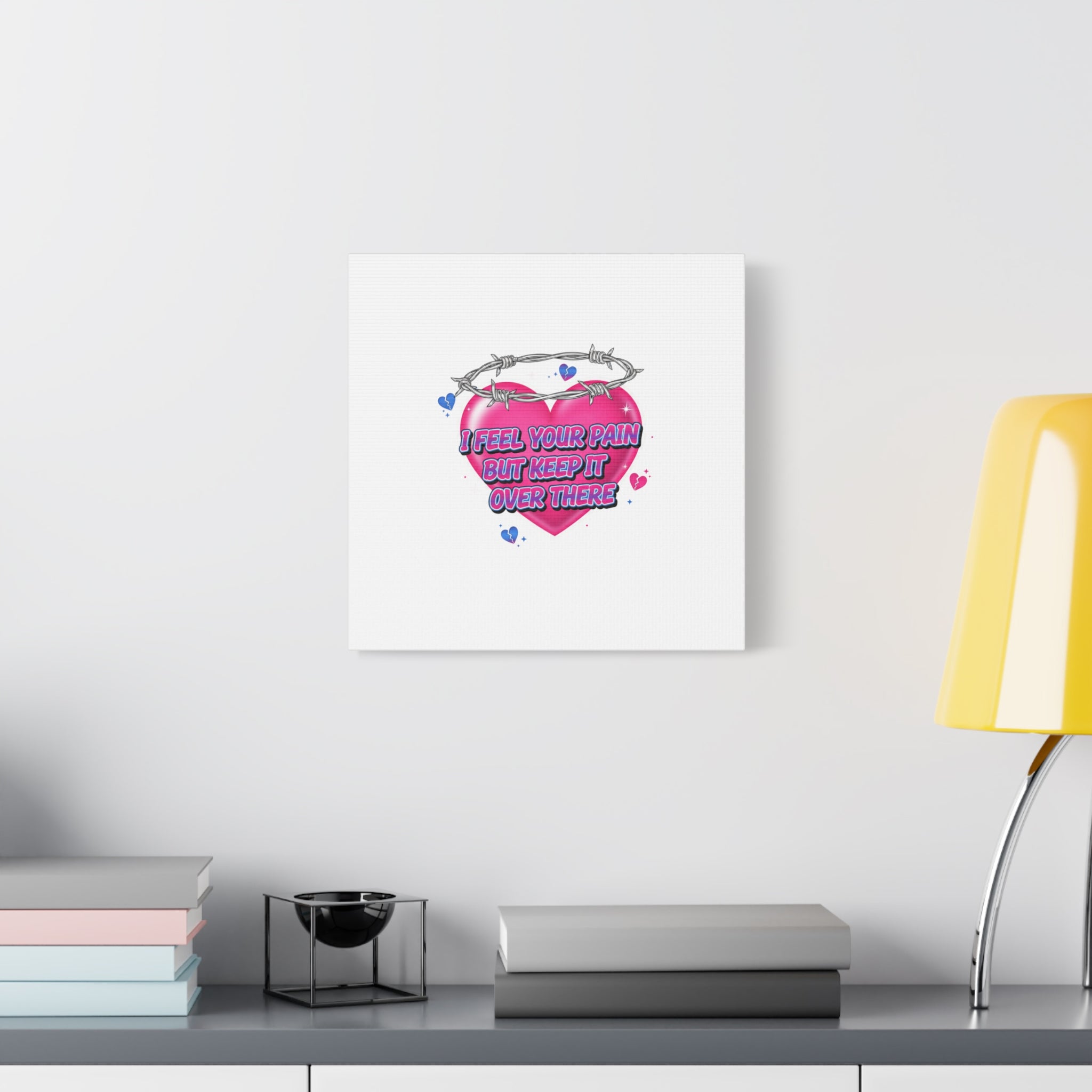 Snarky Neon Heart Airbrush Canvas | Softcore Hater, Y2K nostalgia
