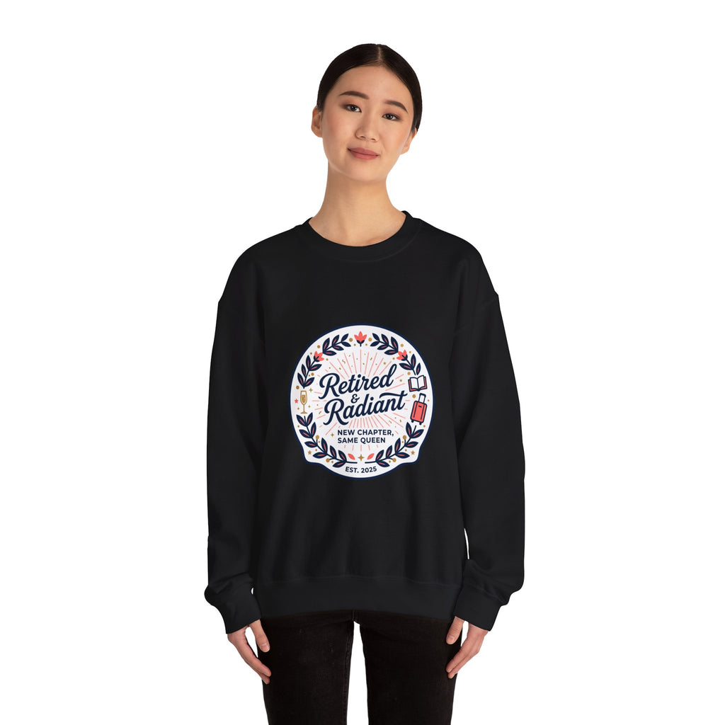 Retired & Radiant Crewneck Sweatshirt, retirement gifts for women | personalized retired 2026