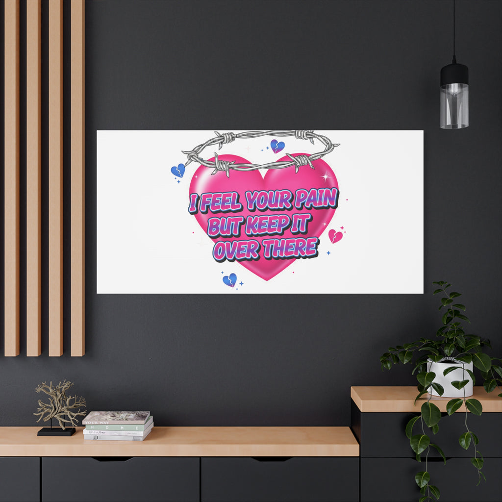 Snarky Neon Heart Airbrush Canvas | Softcore Hater, Y2K nostalgia