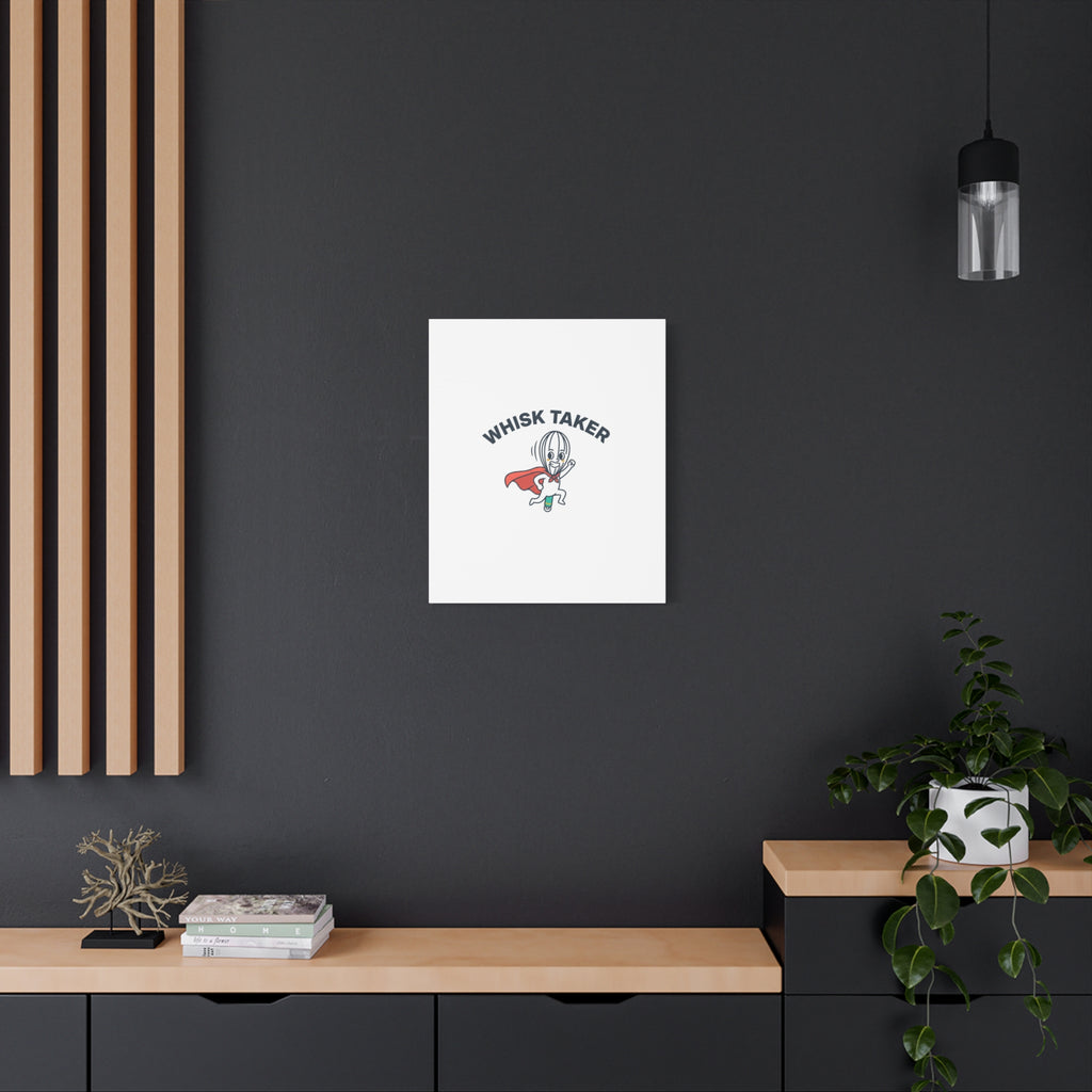 Whisk Taker Canvas, Stretched | Kitchen Pun Minimalism, cooking humor