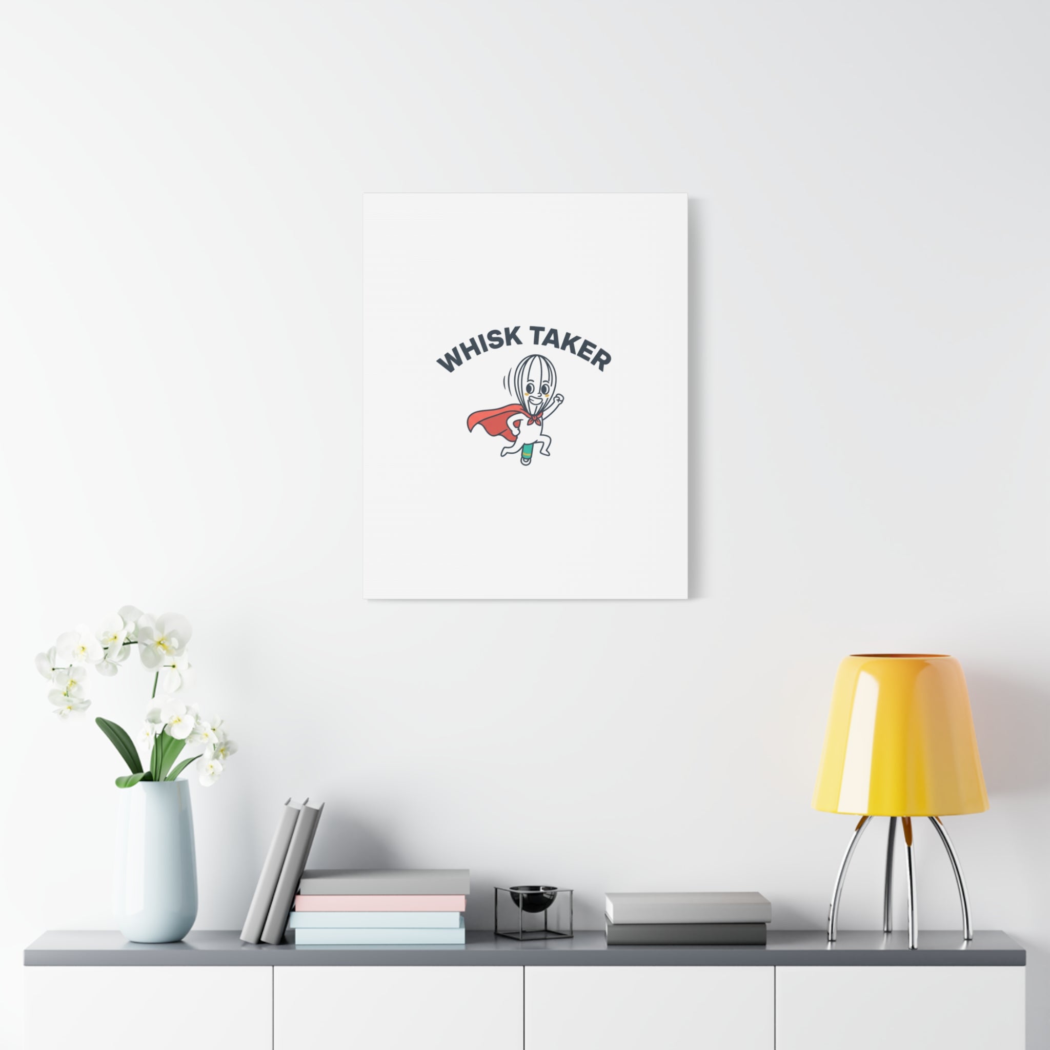 Whisk Taker Canvas, Stretched | Kitchen Pun Minimalism, cooking humor