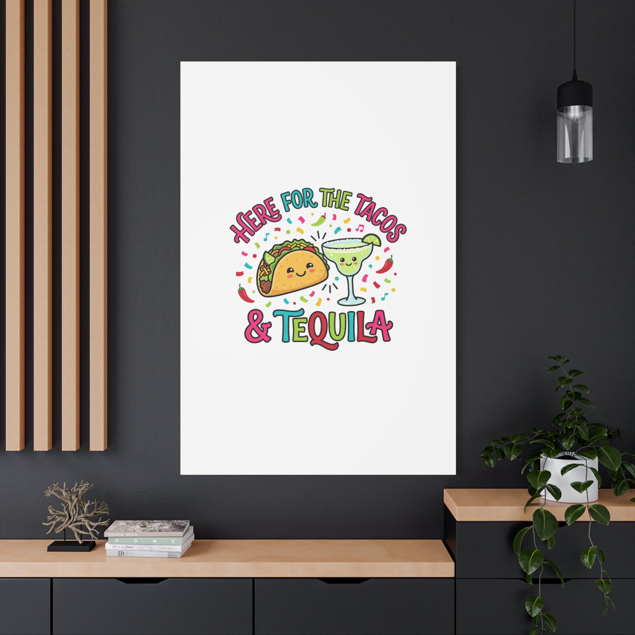 Here for the Tacos & Tequila Canvas | Cinco de Mayo fiesta decor