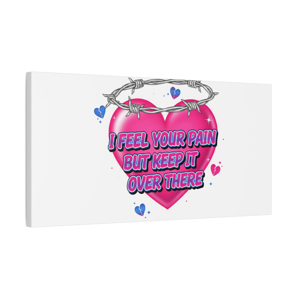 Snarky Neon Heart Airbrush Canvas | Softcore Hater, Y2K nostalgia