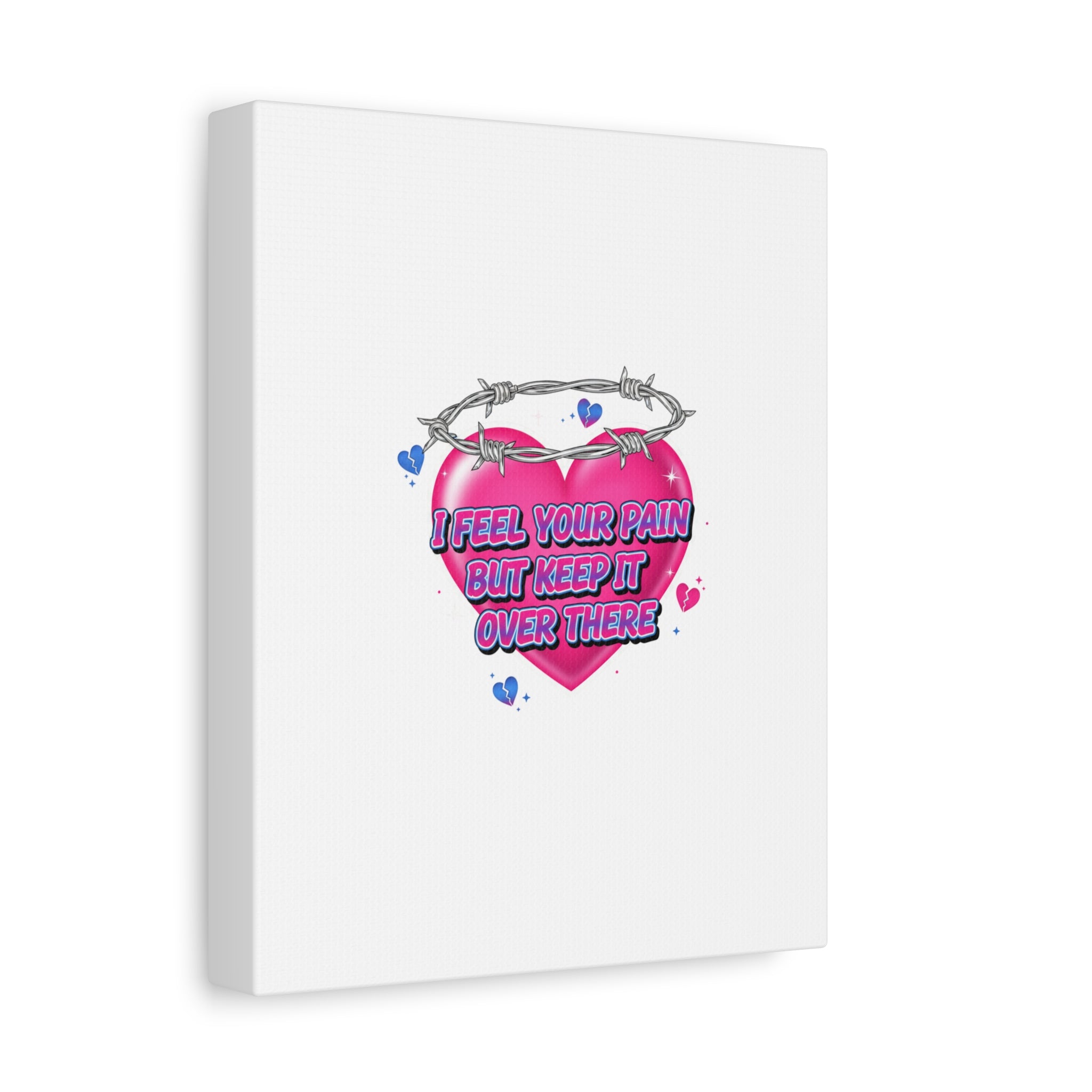 Snarky Neon Heart Airbrush Canvas | Softcore Hater, Y2K nostalgia