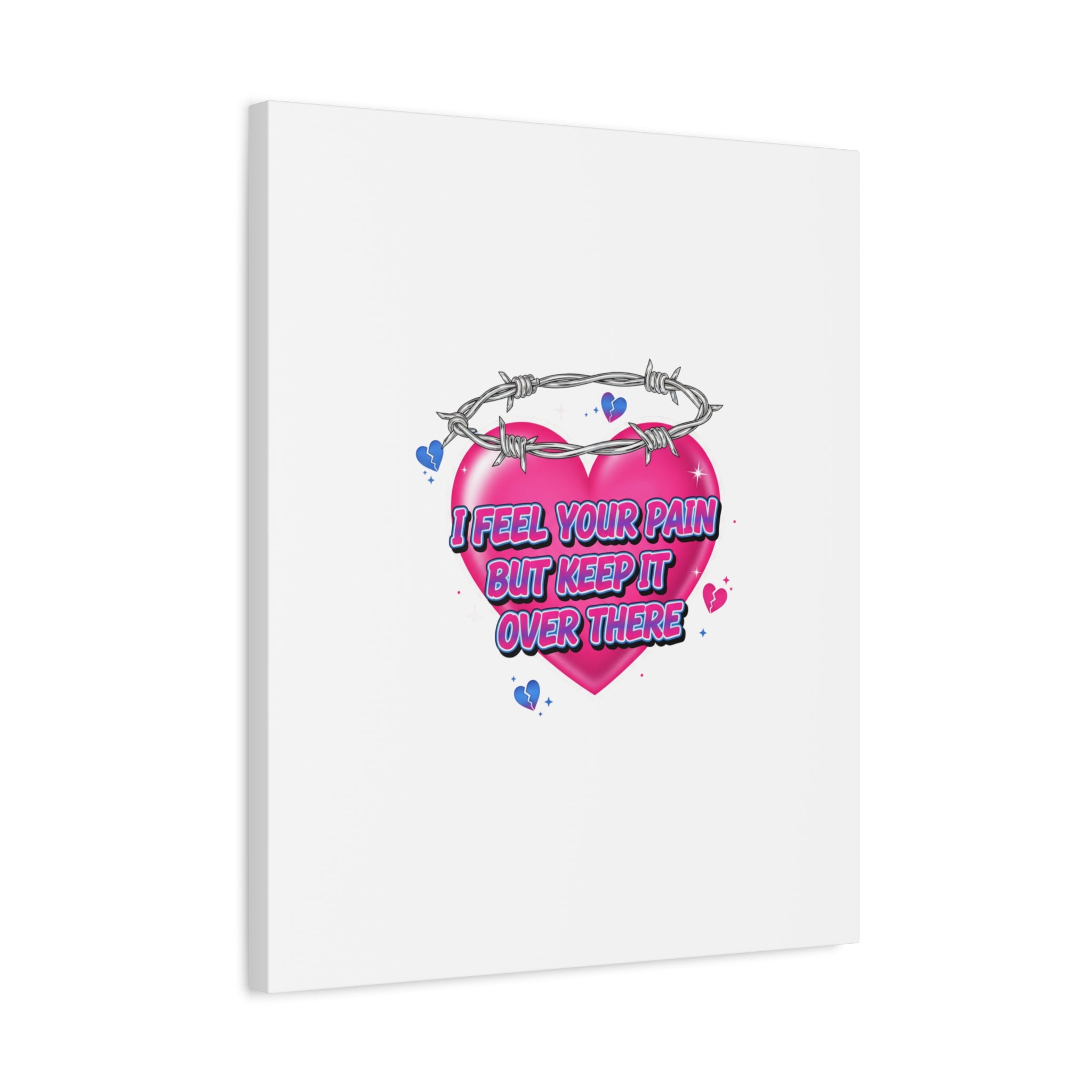 Snarky Neon Heart Airbrush Canvas | Softcore Hater, Y2K nostalgia