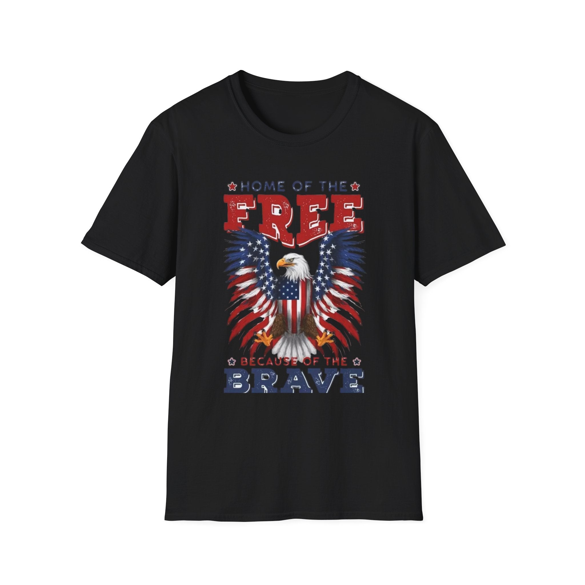 Patriotic Eagle T-Shirt — "Home of the Free Because of the Brave"