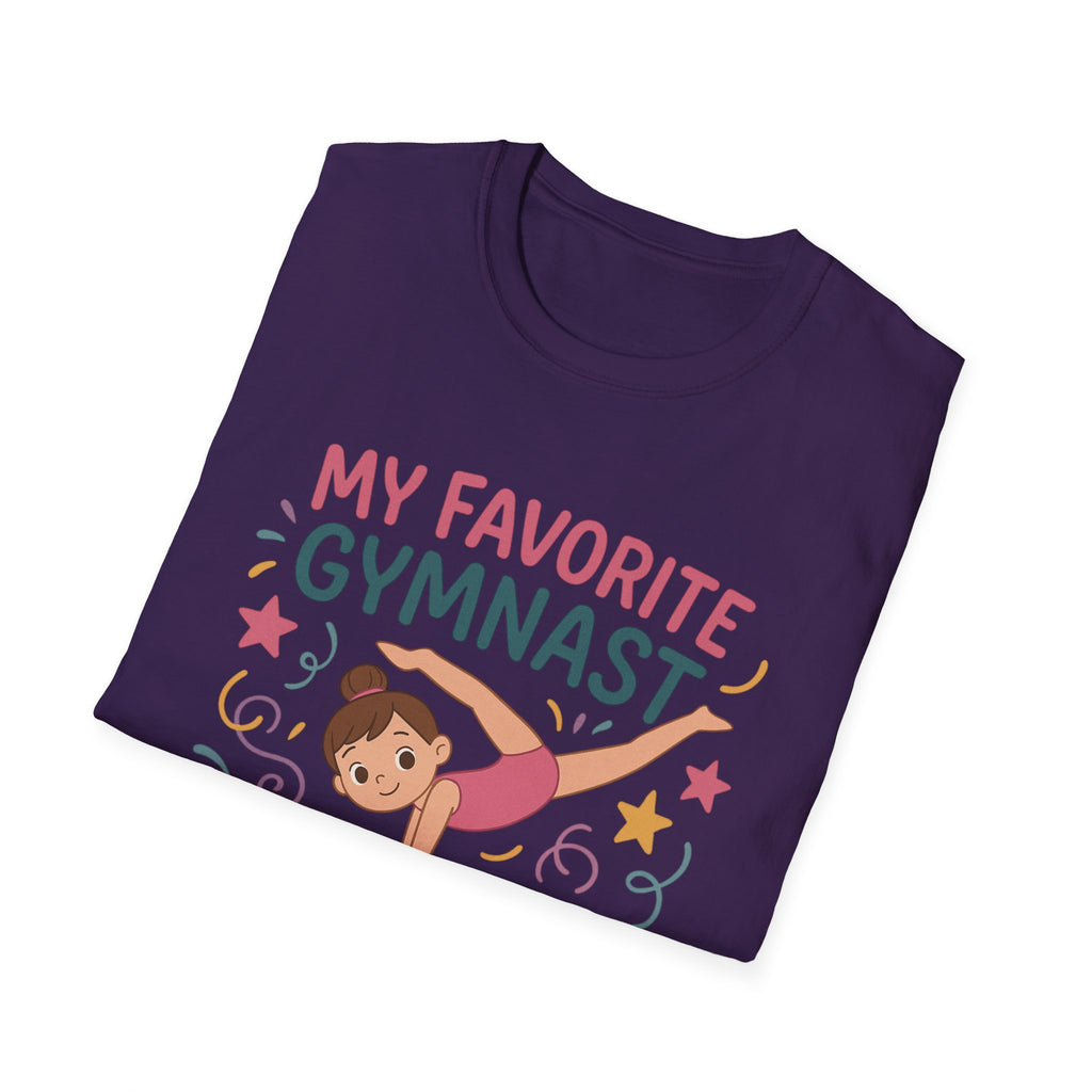 Gymnast Mom T‑Shirt — "My Favorite Gymnast Calls Me Mom" Cute Athletic Mom Tee