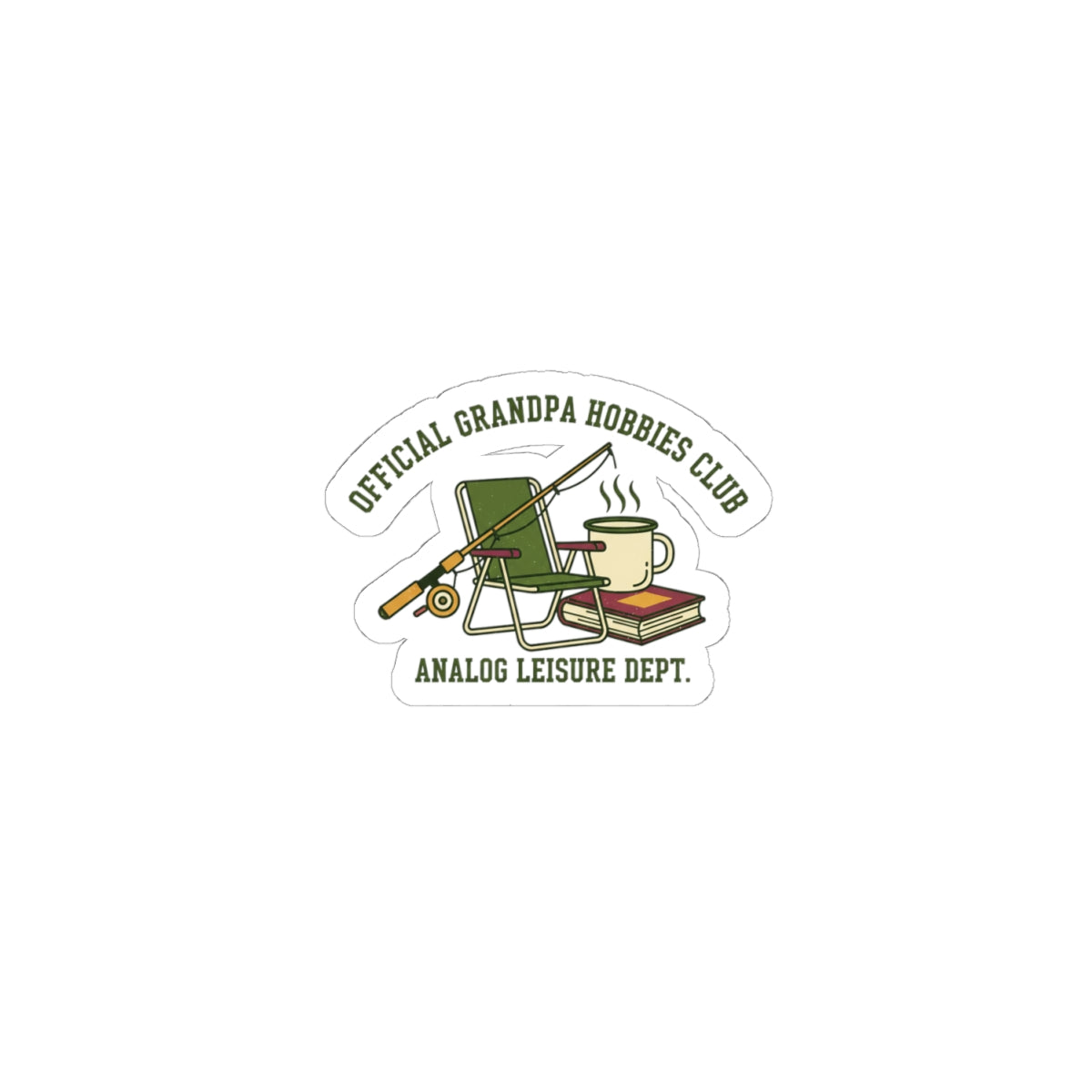 Analog Leisure Dept. Grandpa Hobbies Sticker | Retro fishing, vintage wildlife, country core