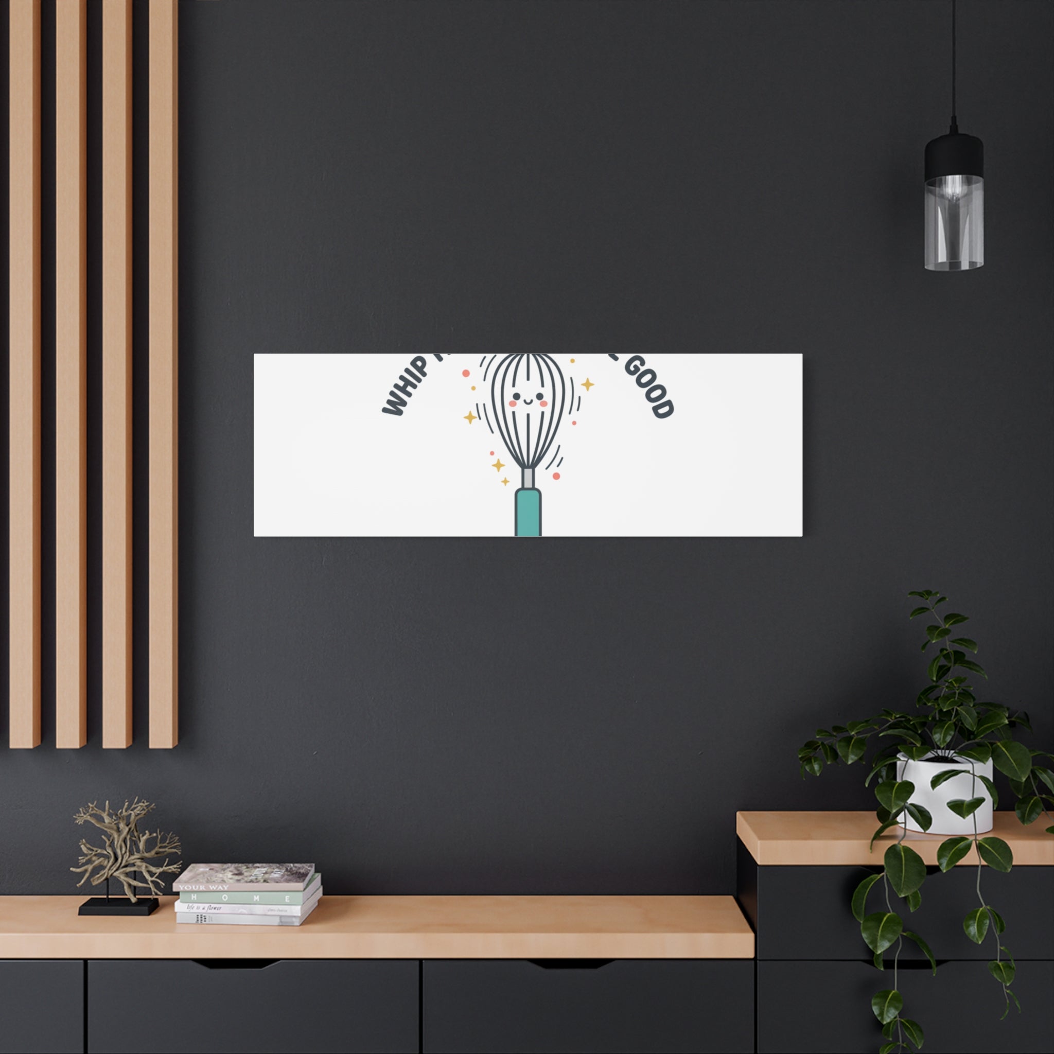 Whip It, Whip It Real Good Canvas | Kitchen Pun Minimalism, Cooking Humor