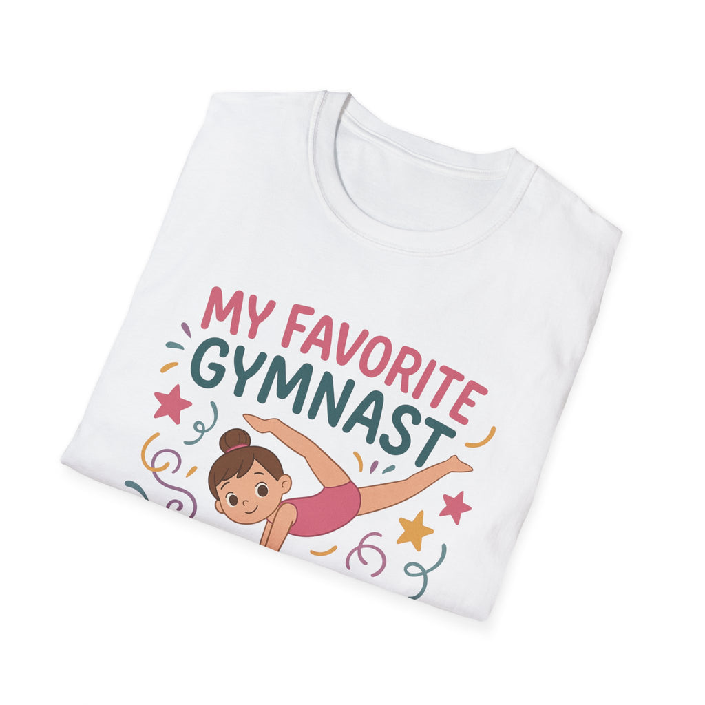 Gymnast Mom T‑Shirt — "My Favorite Gymnast Calls Me Mom" Cute Athletic Mom Tee