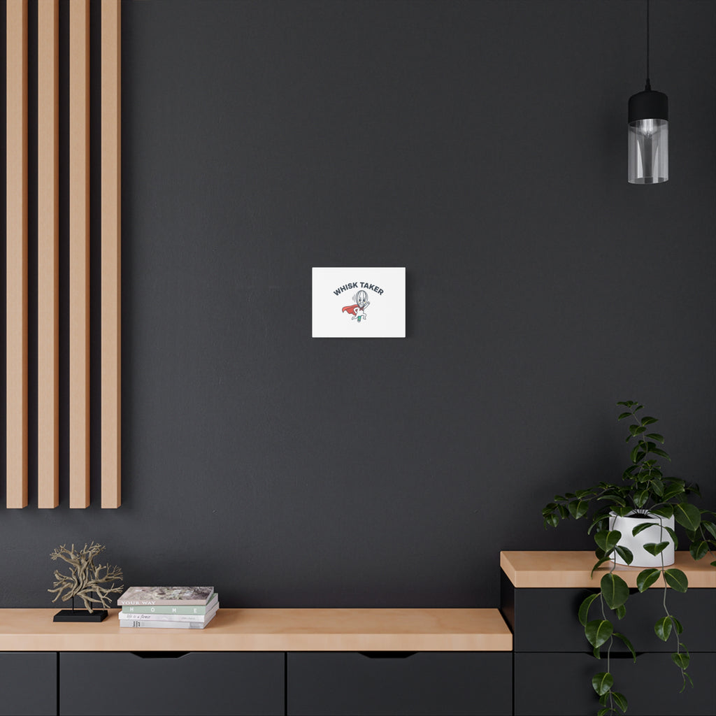 Whisk Taker Canvas, Stretched | Kitchen Pun Minimalism, cooking humor